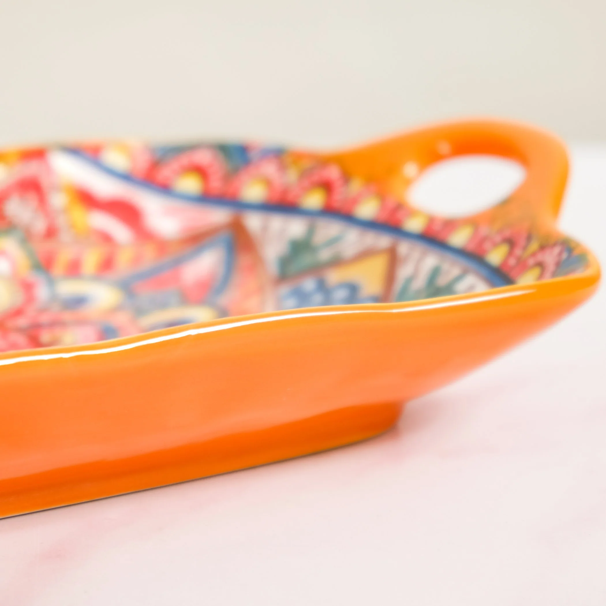 Mandala Melange Long Platter Dish Orange - Image 7