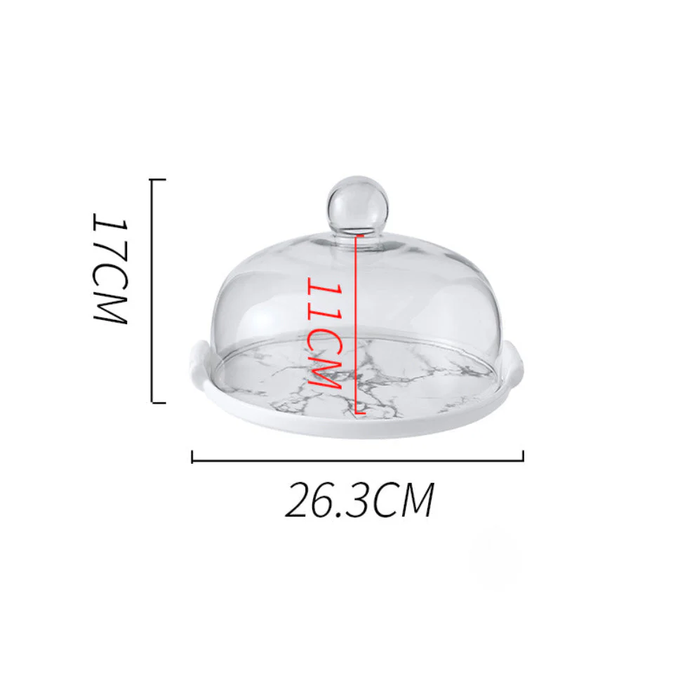 Marble Cake Plate With Cover 10 Inch - Image 11