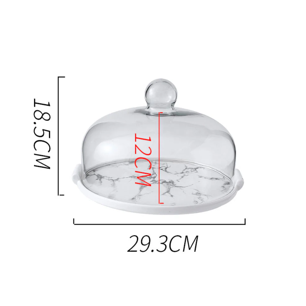 Marble Cake Plate With Cover 11.5 Inch - Image 10