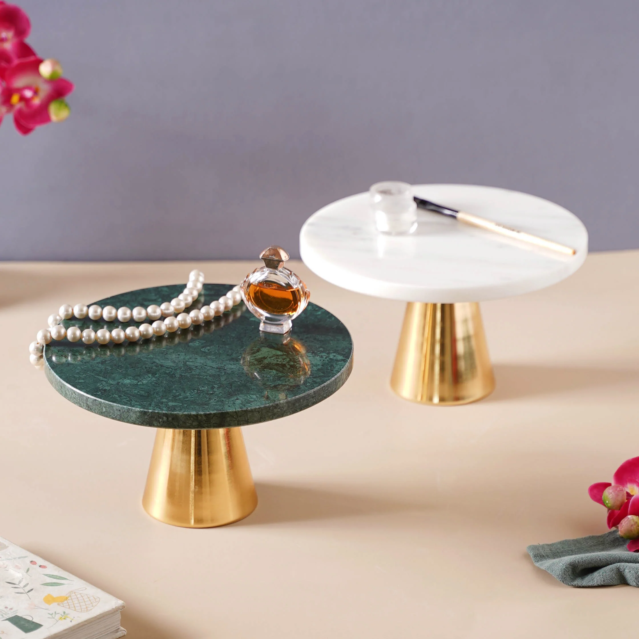 Marble Cake Stand 8 inch