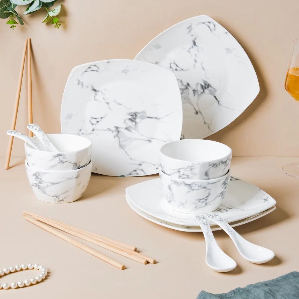 Marble 16 Piece Pasta Snack Set For 4 - Image 13
