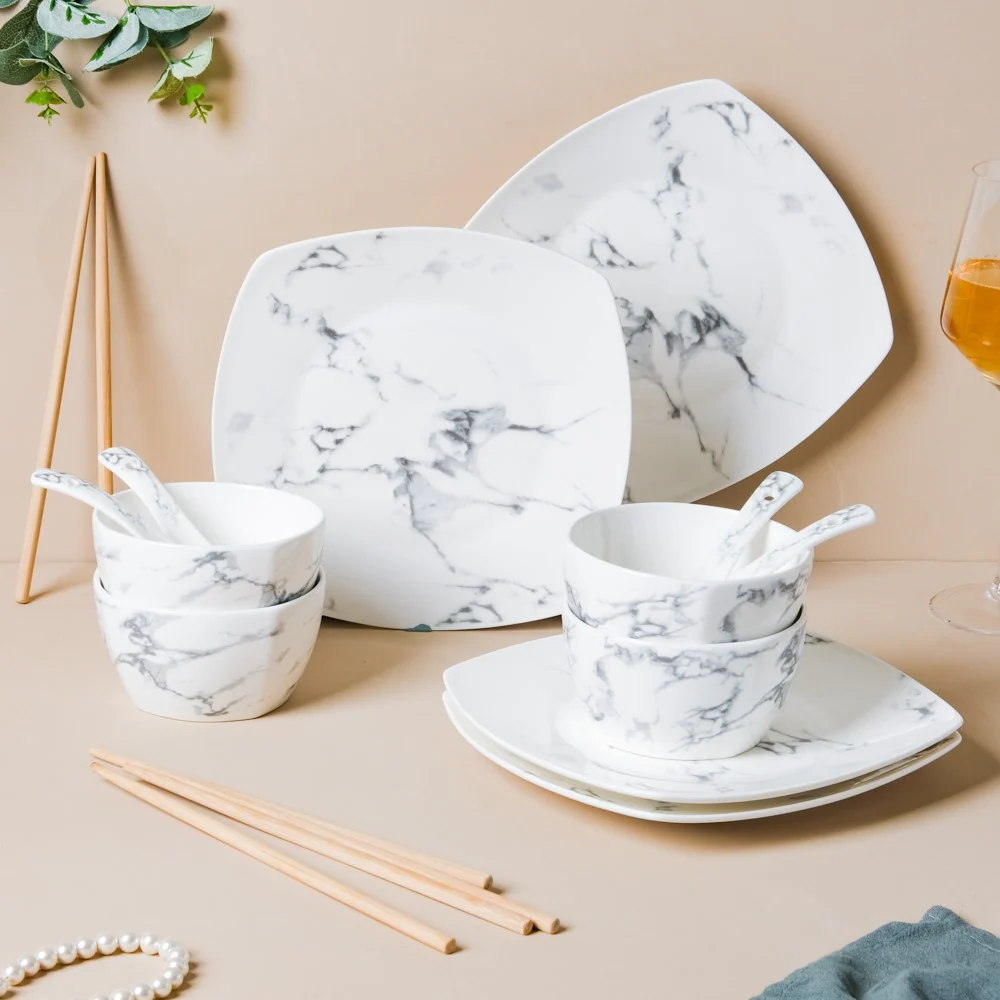 Marble 16 Piece Pasta Snack Set For 4 - Image 18