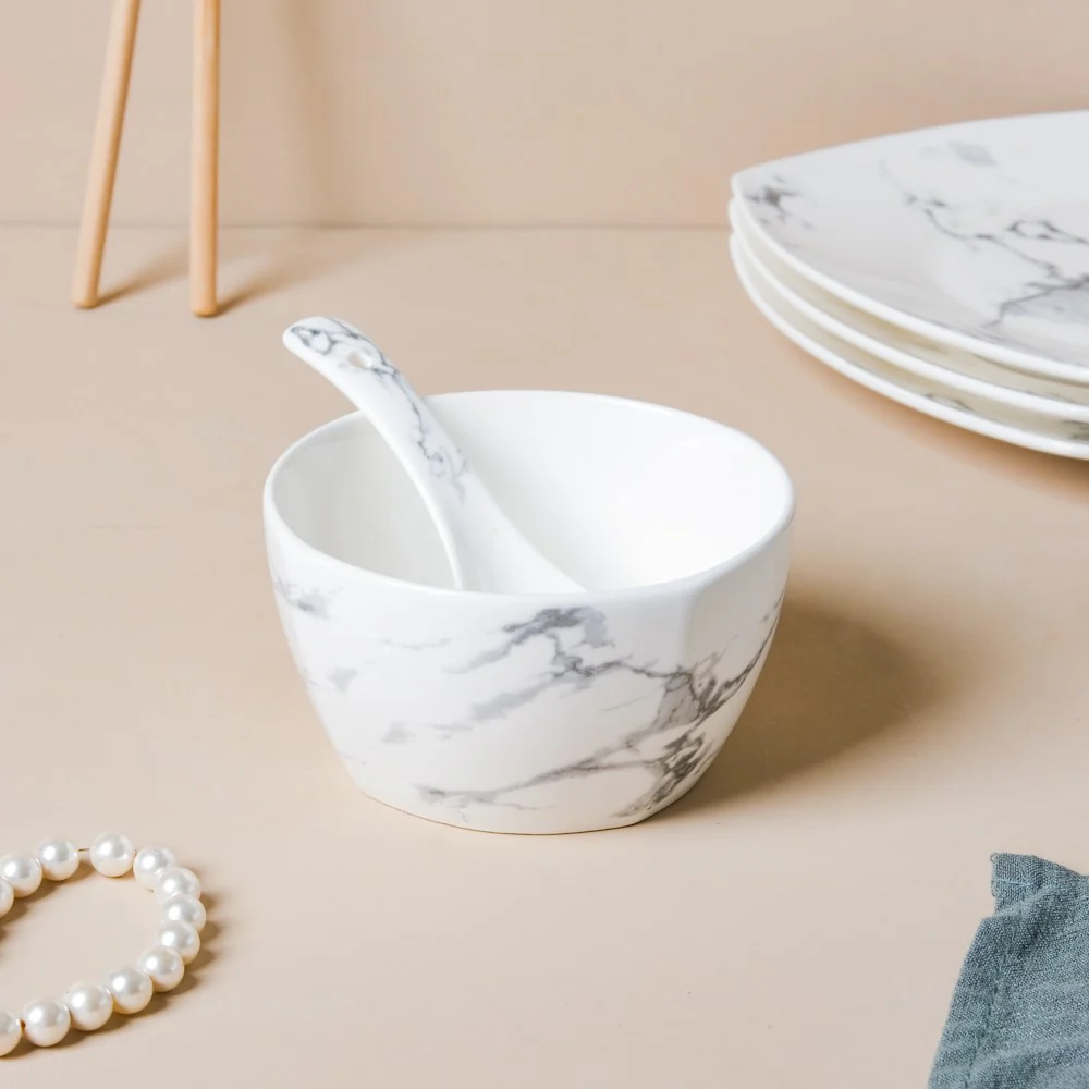 Marble 16 Piece Pasta Snack Set For 4 - Image 4