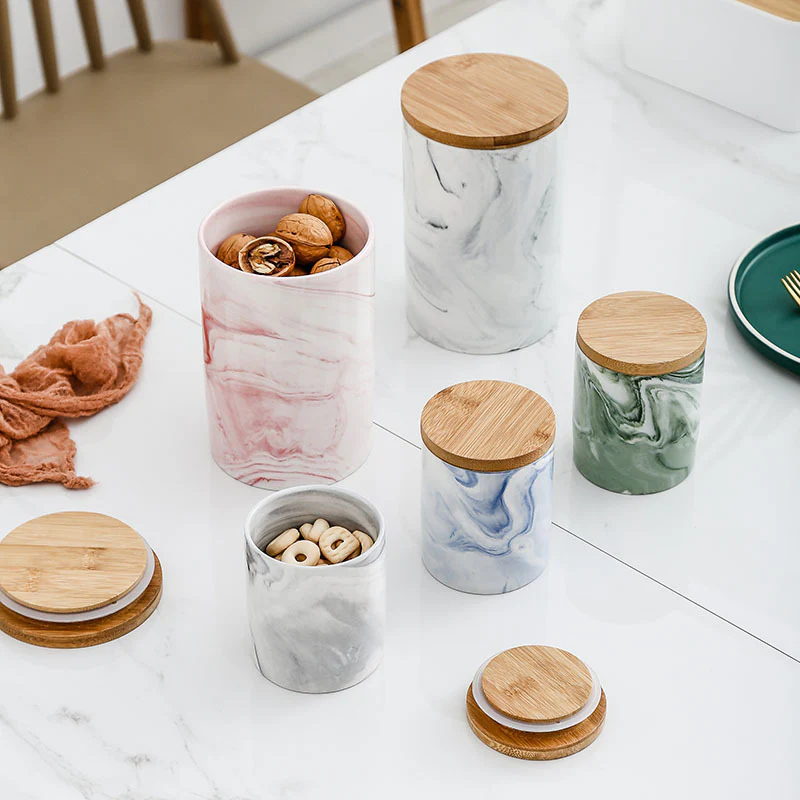 Marble Green Jar with Lid - Image 10