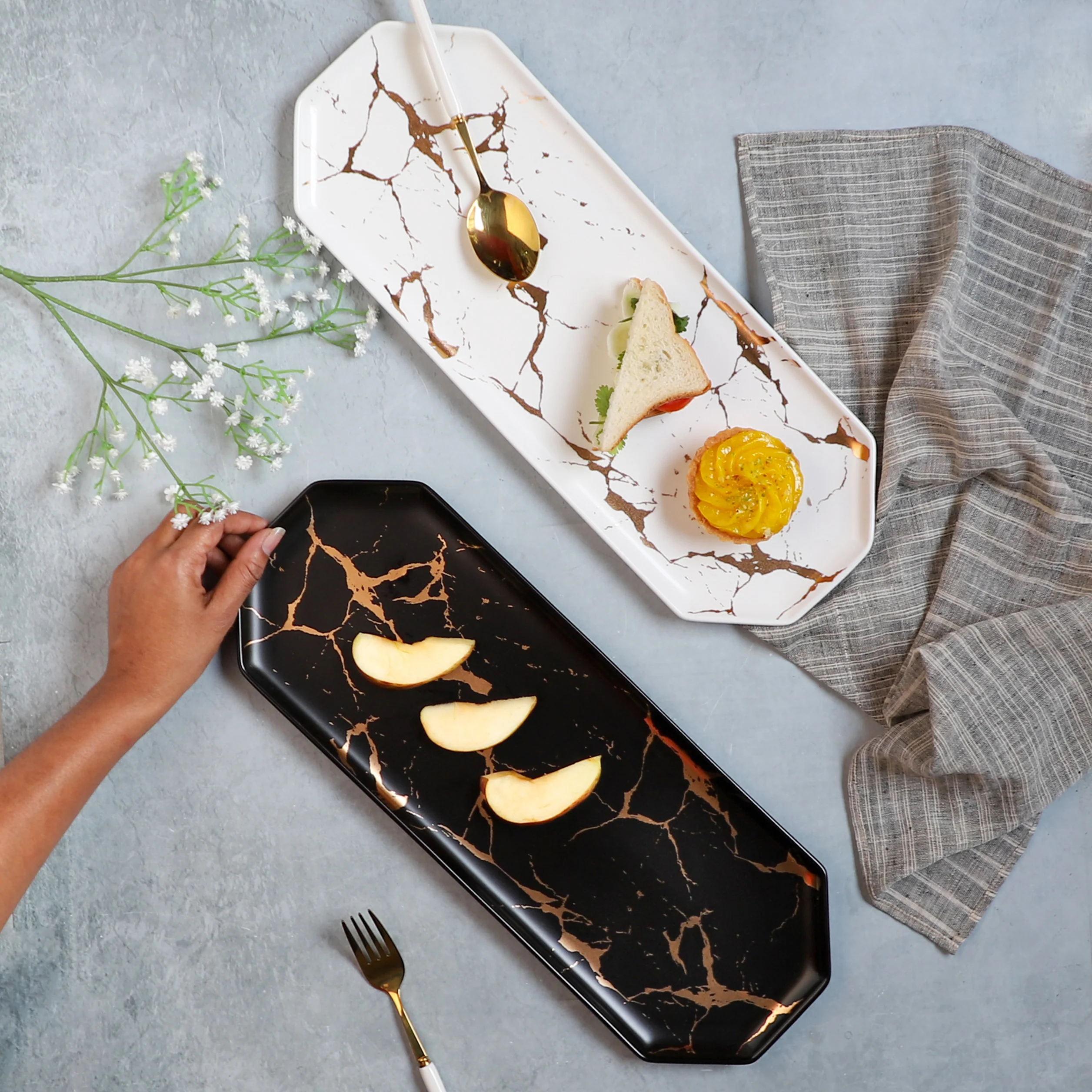 Marble Hexagon Platter