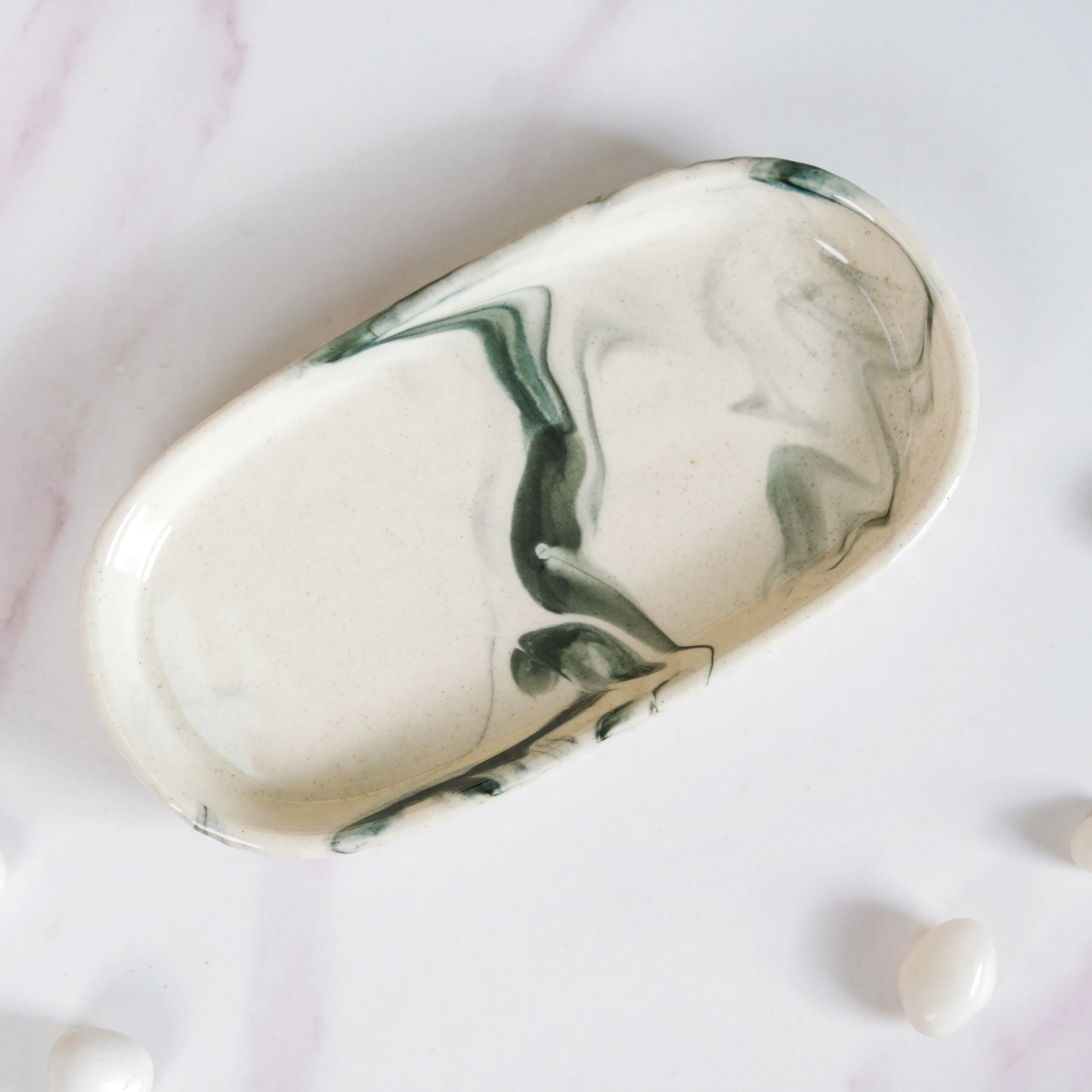 Marble Pattern Ceramic Bath Set Of 3 - Image 13