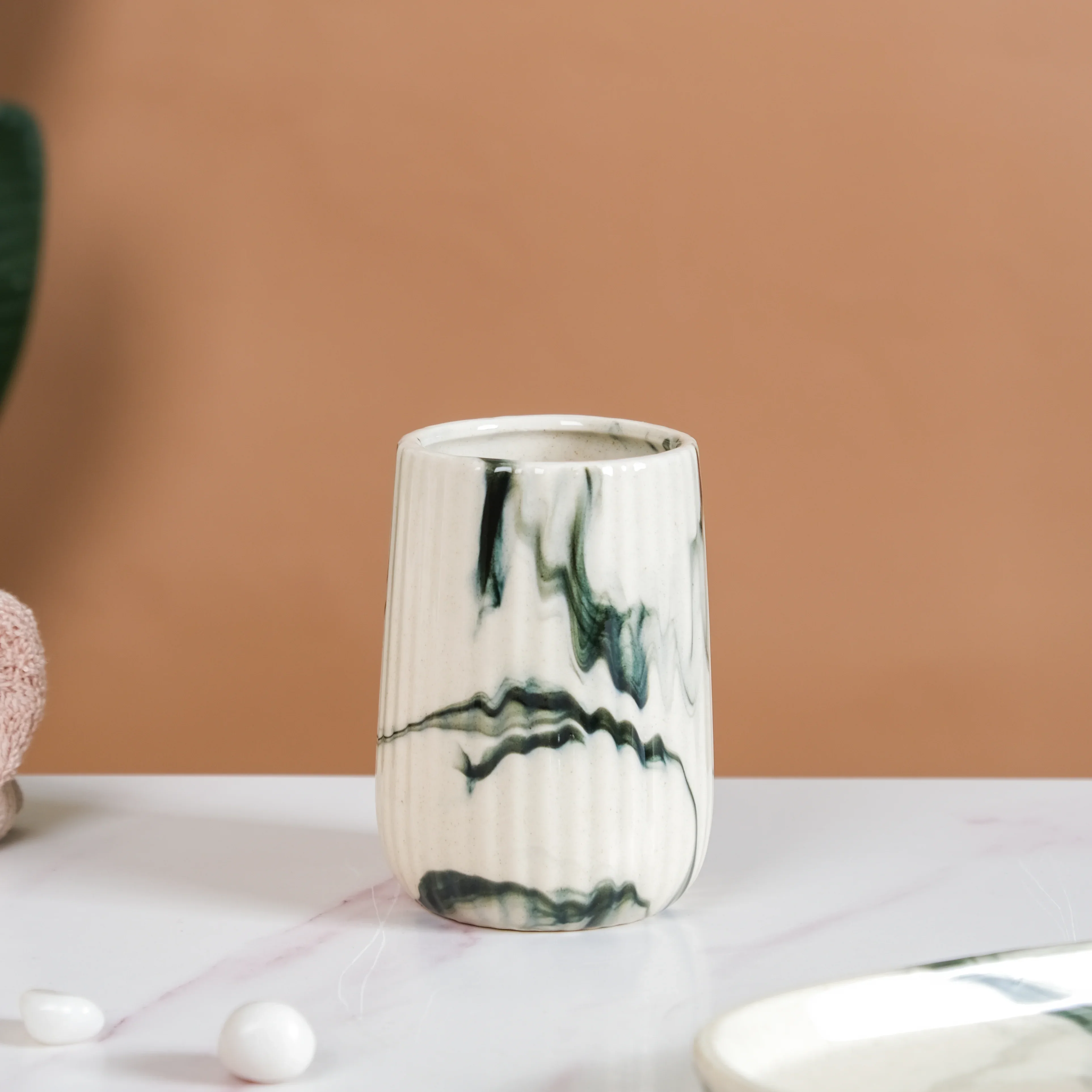 Marble Pattern Ceramic Bath Set Of 3 - Image 14
