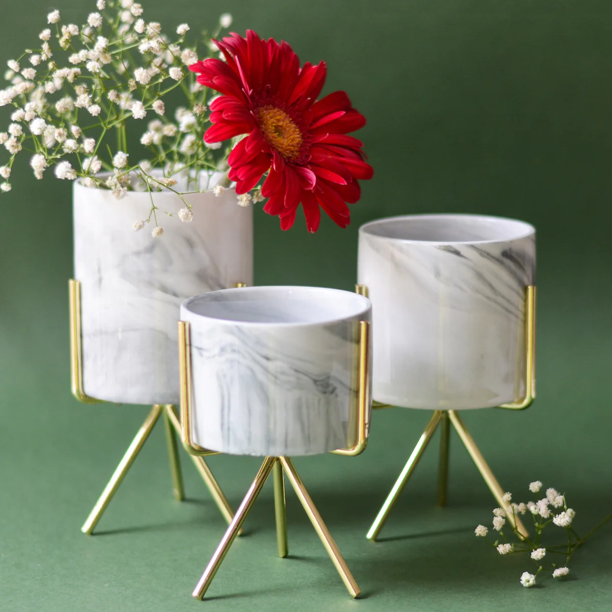 Marble Planter With Stand