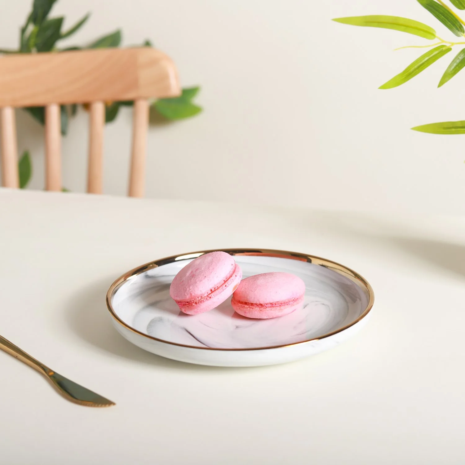 Marble Patterned Ceramic Side Plate Grey 7 Inch - Image 5