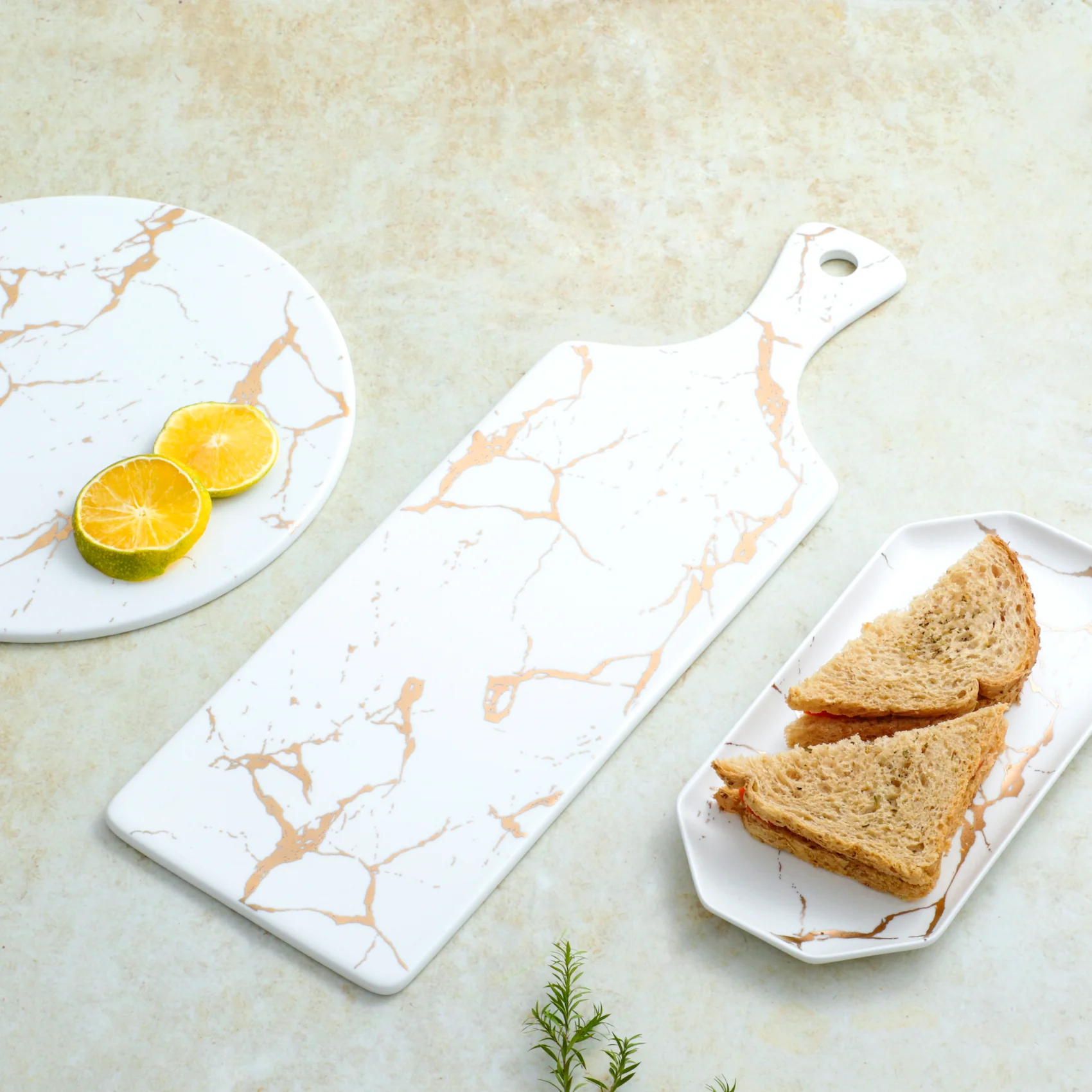 Marble Serving Platter White - Image 2