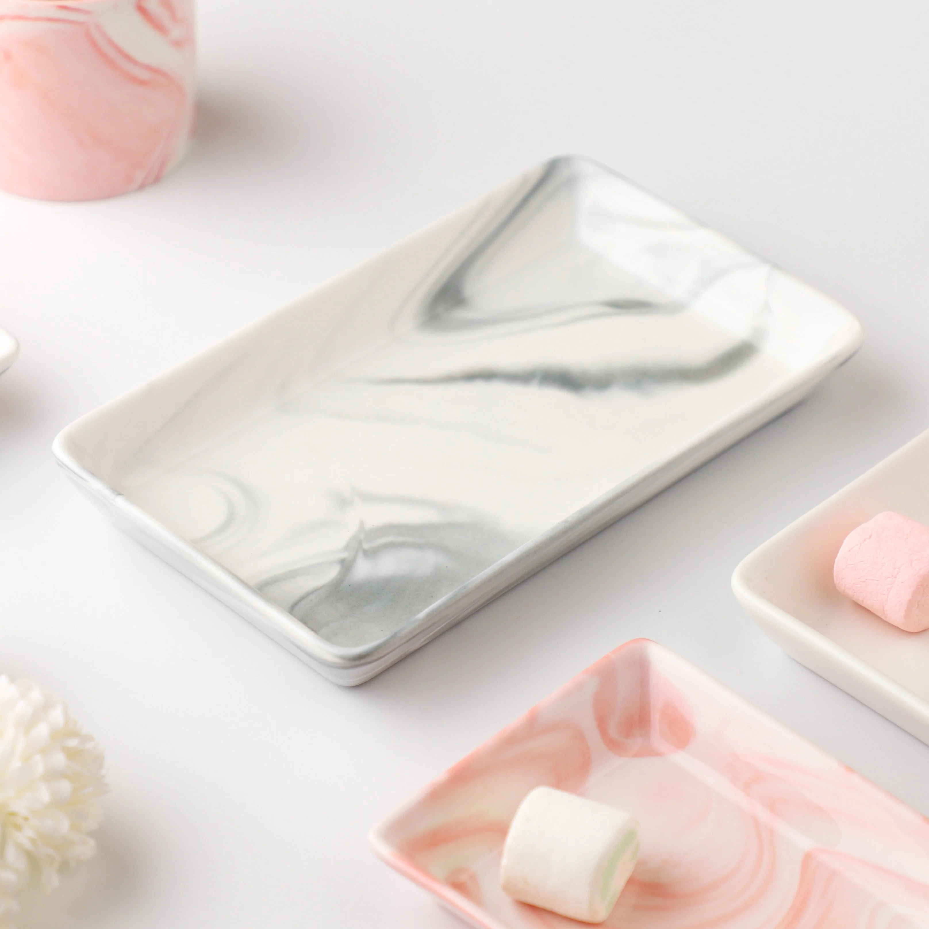 Marble Serving Platter Grey Large 8 Inch - Image 4