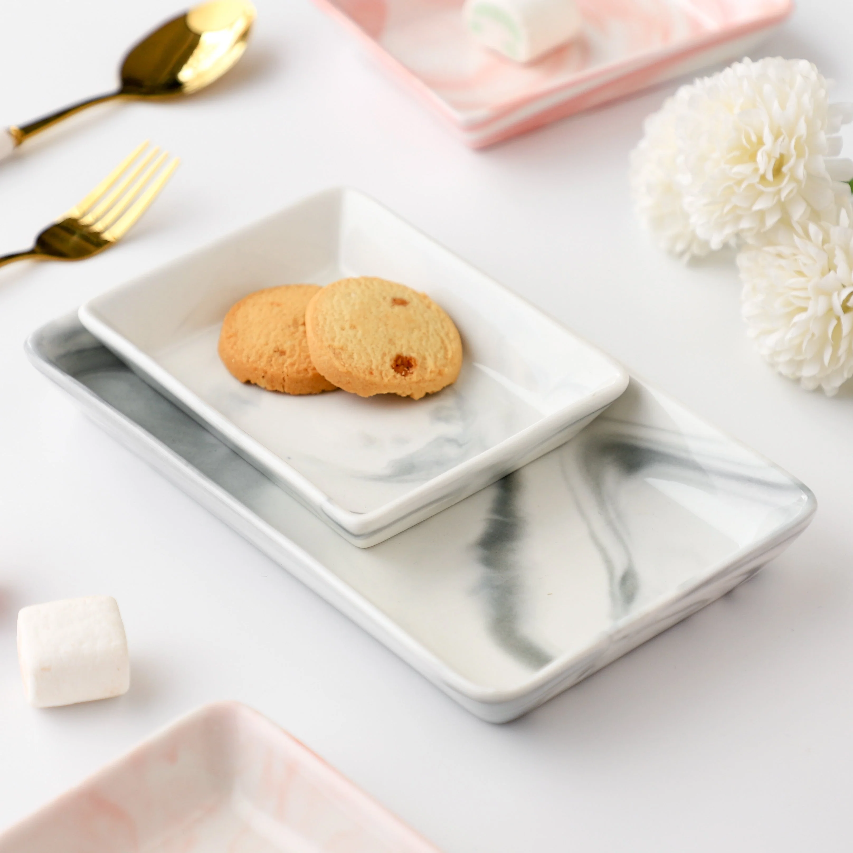 Marble Serving Platter Grey Large 8 Inch - Image 6