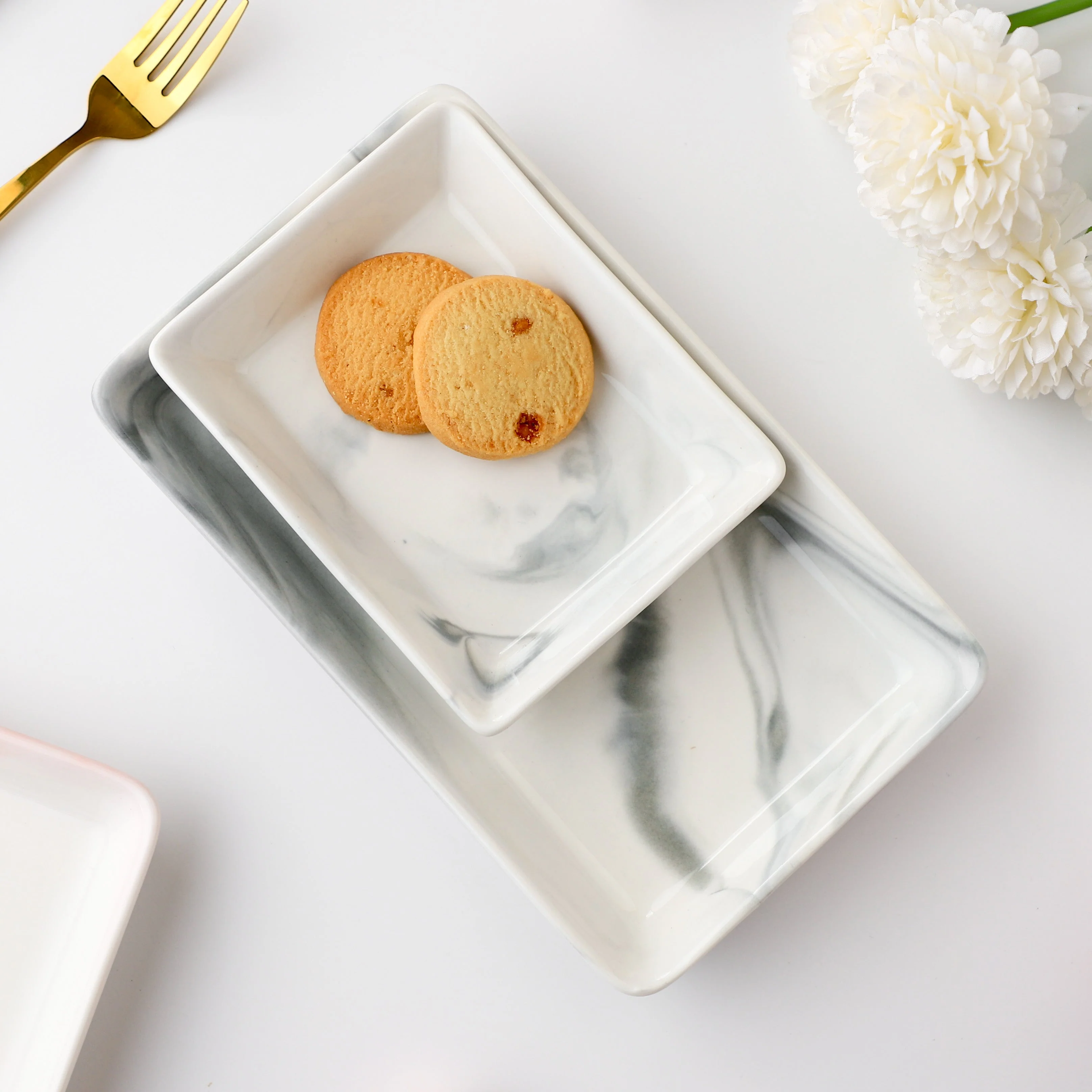 Marble Serving Platter Grey Large 8 Inch - Image 7