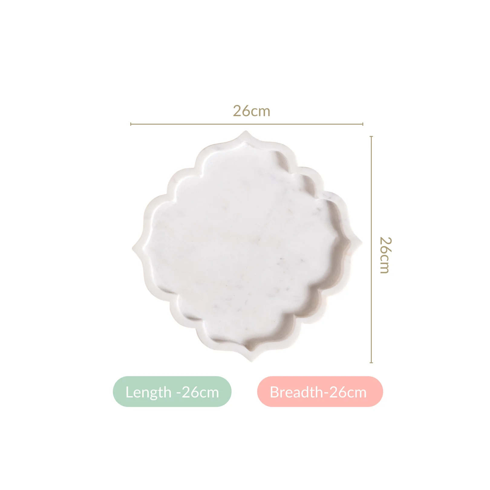 Marble Stone Platter With Mehrab Design 10 Inch - Image 4