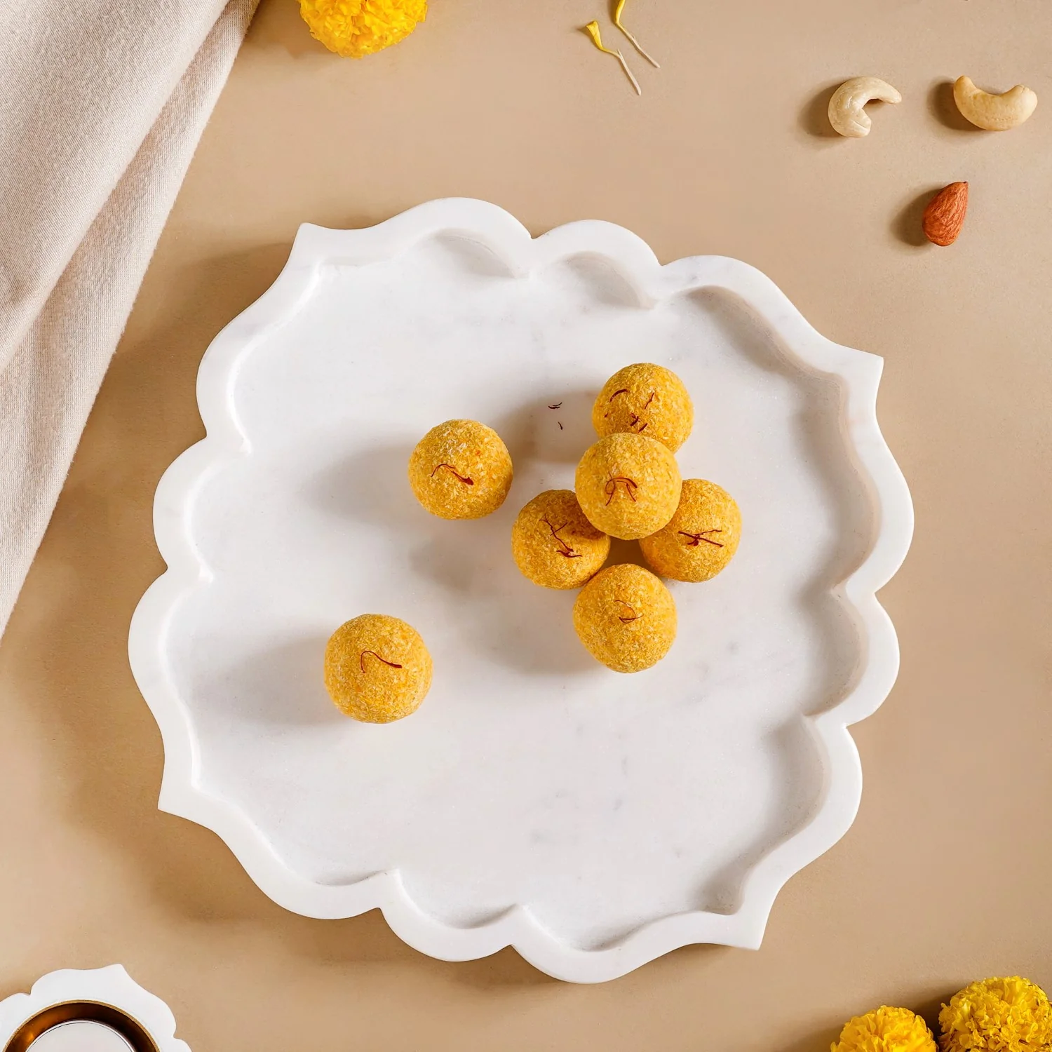 Marble Stone Platter With Mehrab Design 10 Inch - Image 8
