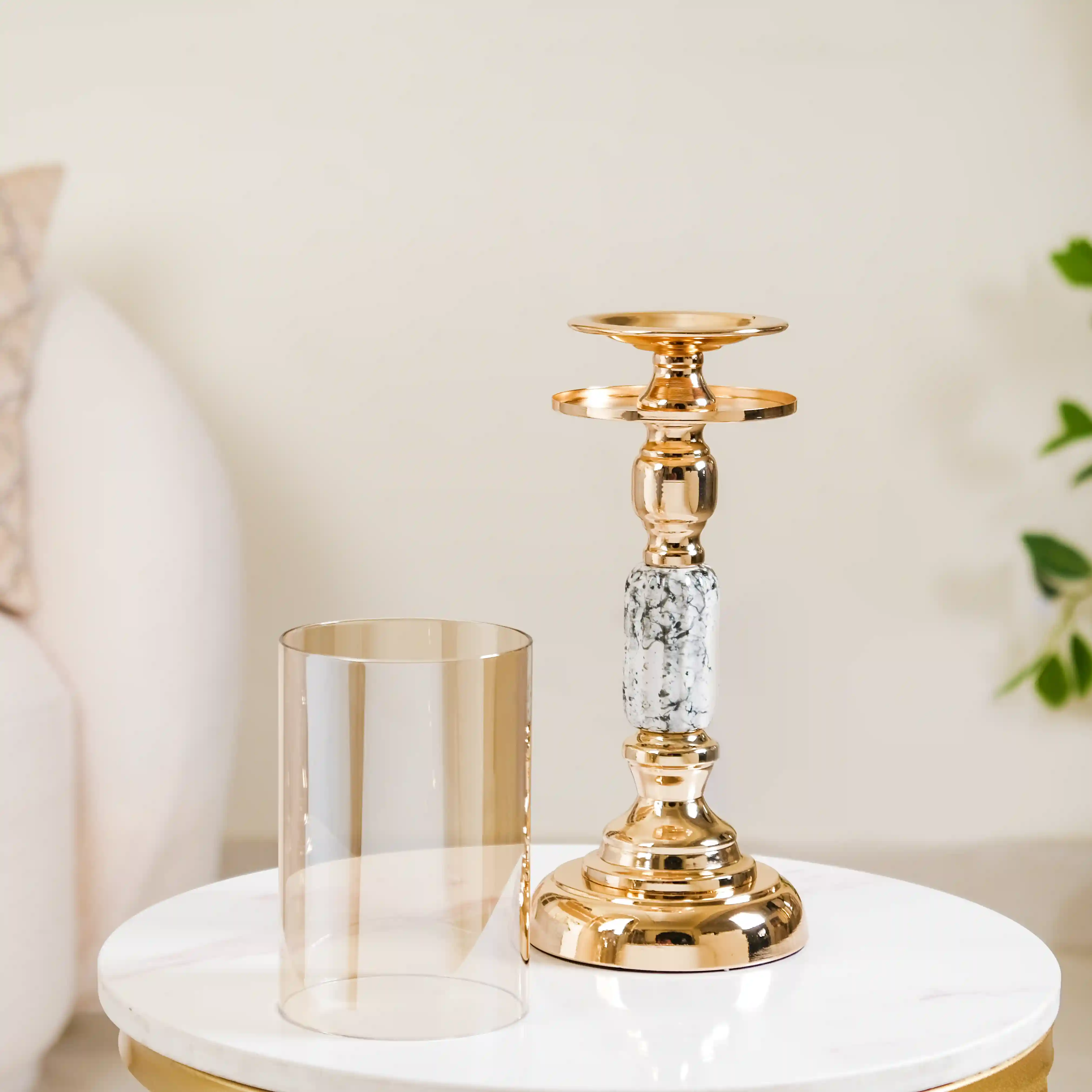 Marble Vintage Candle Holders Set Of 2 - Image 9