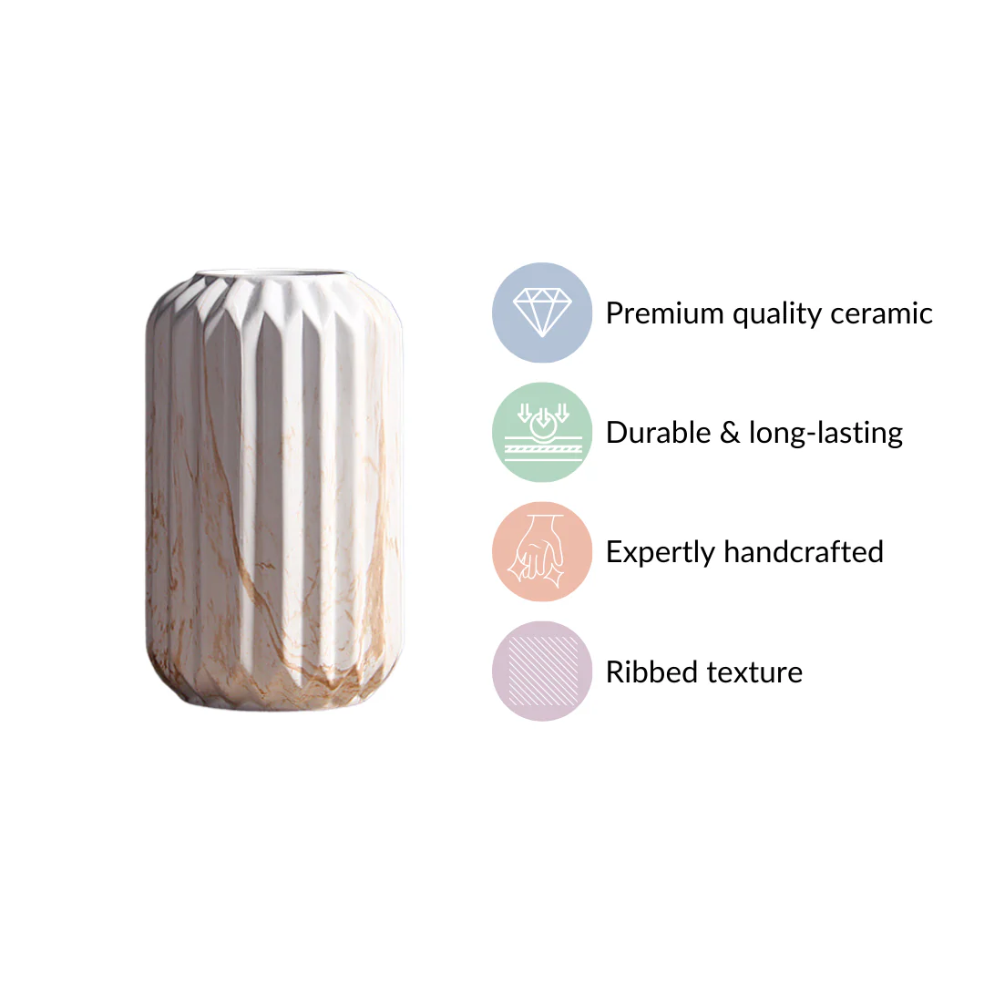 Marbled Chic Ceramic Vase - Image 4