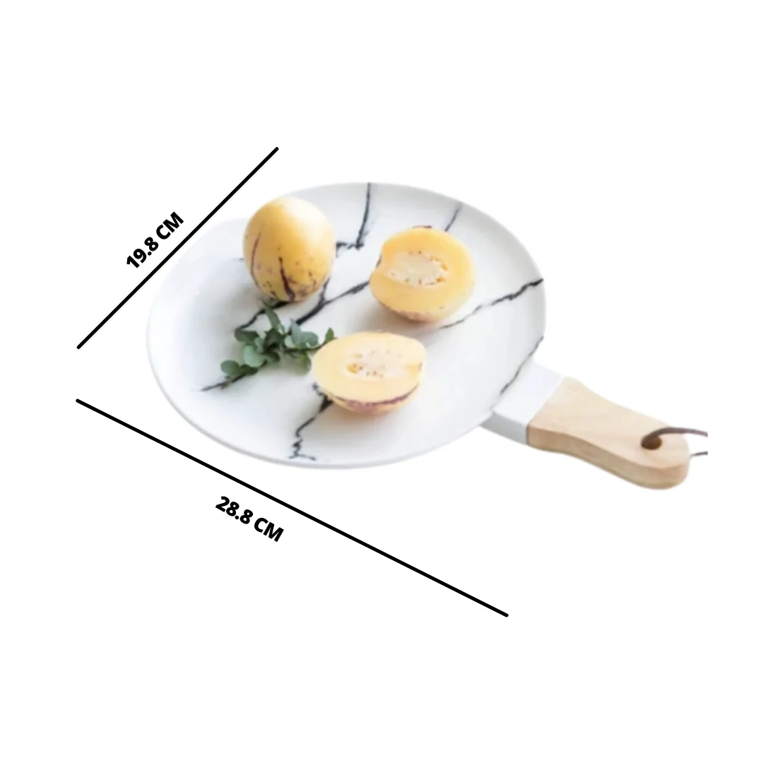 CHICERAMIC marble plate with wooden handle - S - Image 9