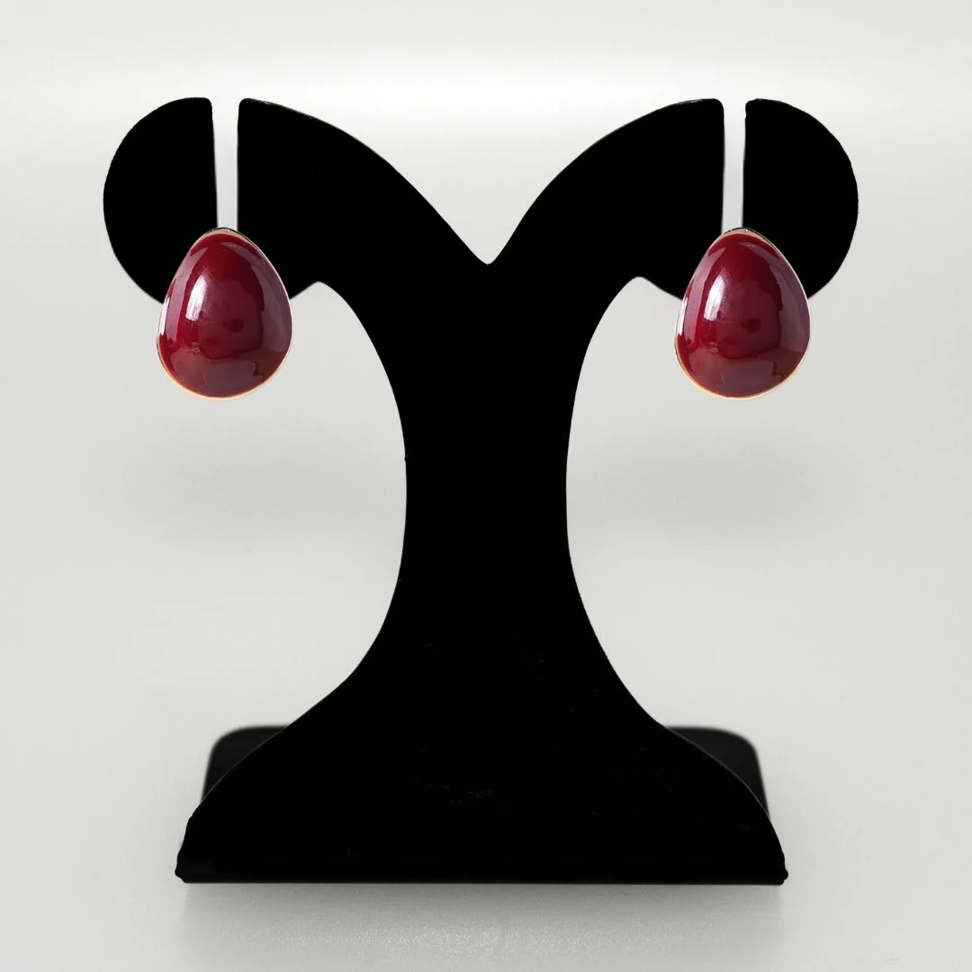 Maroon And Gold Studs - Image 6
