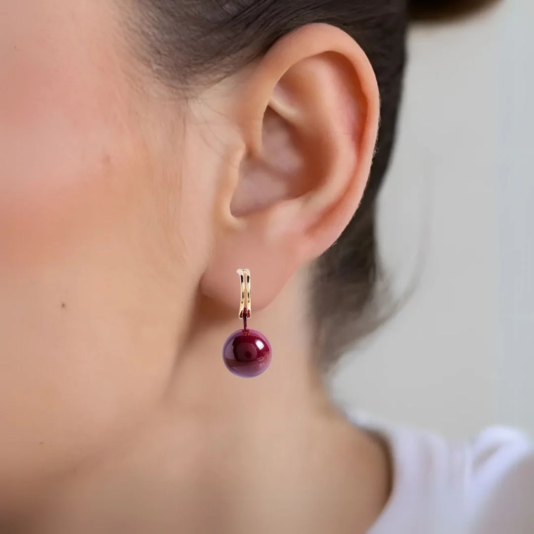 Maroon Grace Drop Dangler - Image 2