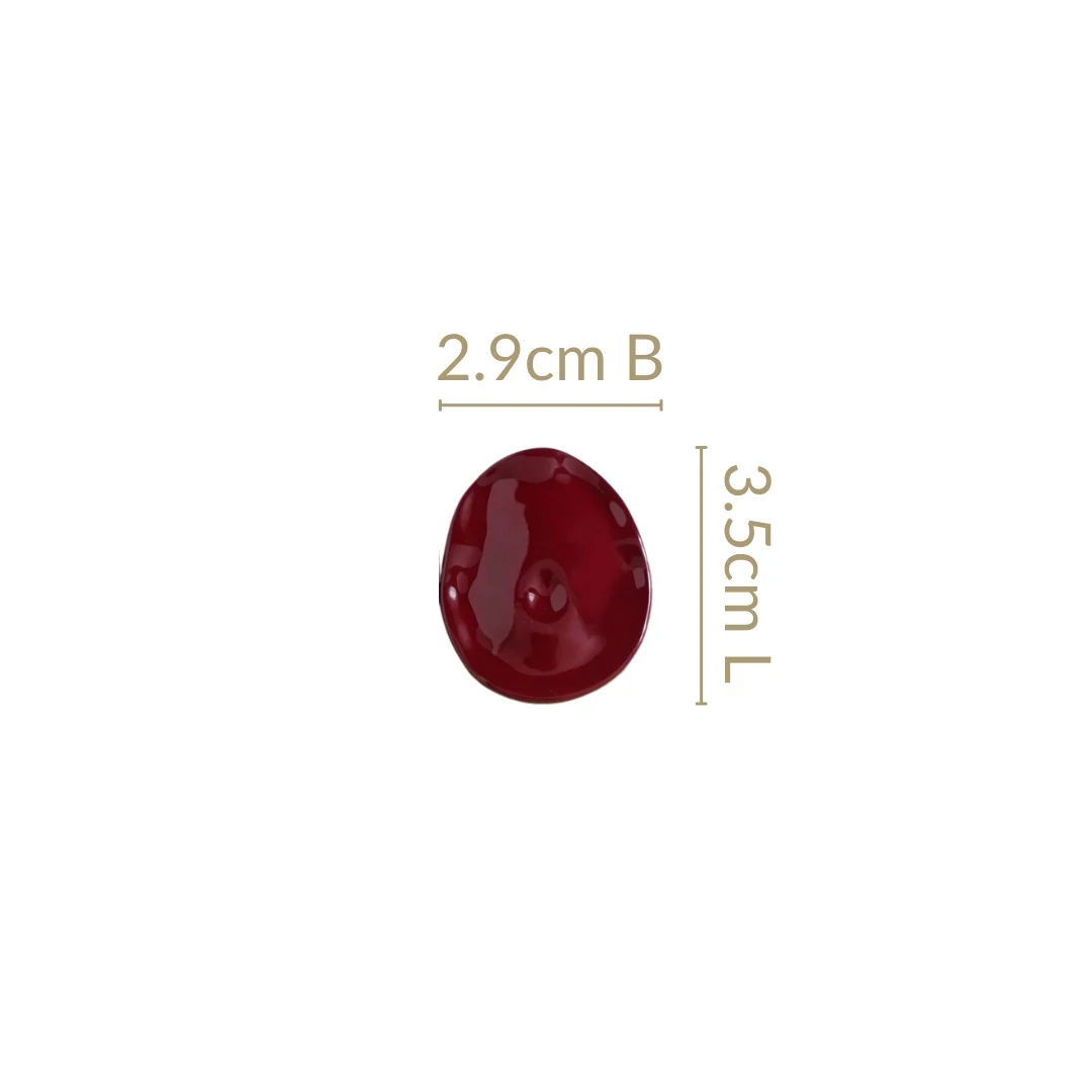 Maroon Hammered Studs - Image 3
