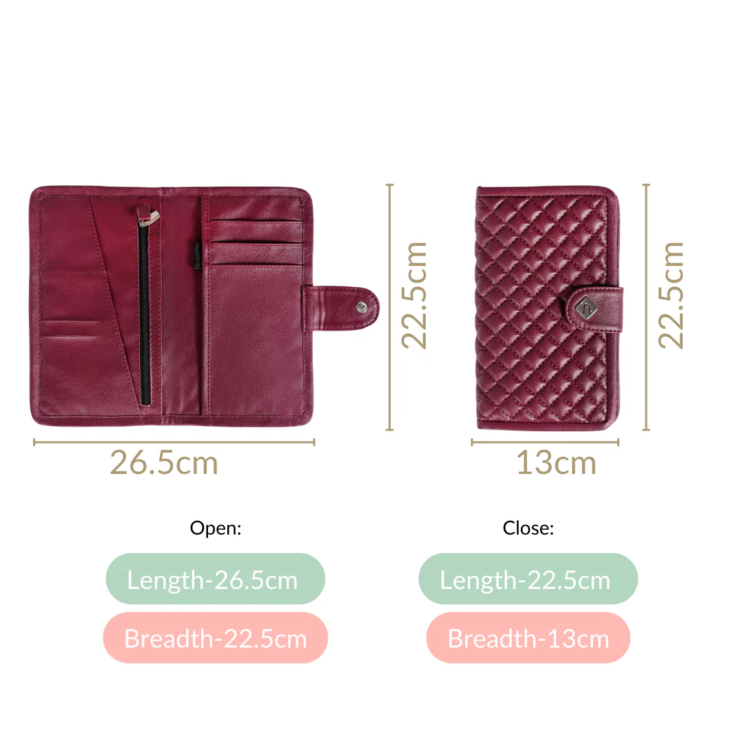 Maroon Travel Passport Wallet - Image 4
