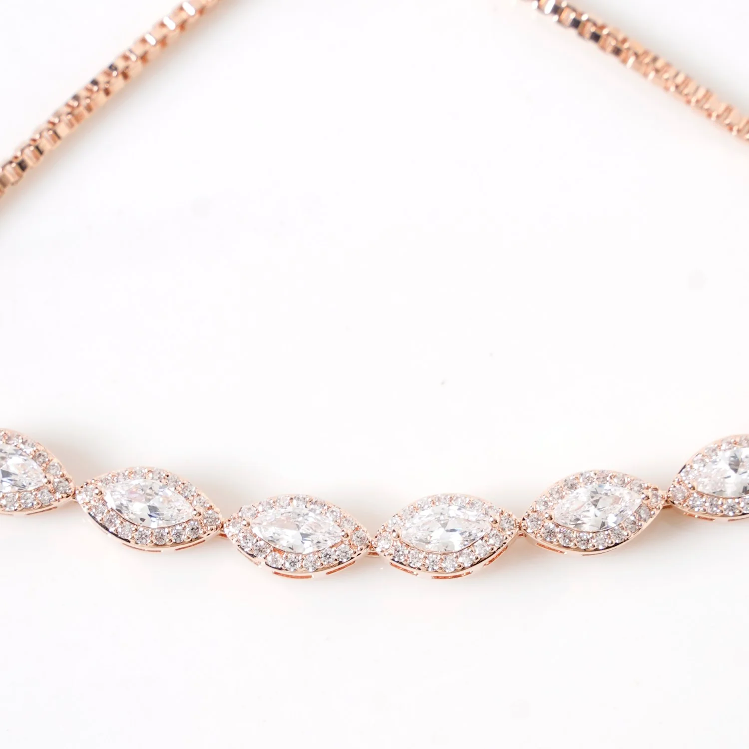 Marquise Cut Charm Rose Gold Bracelet - Image 5
