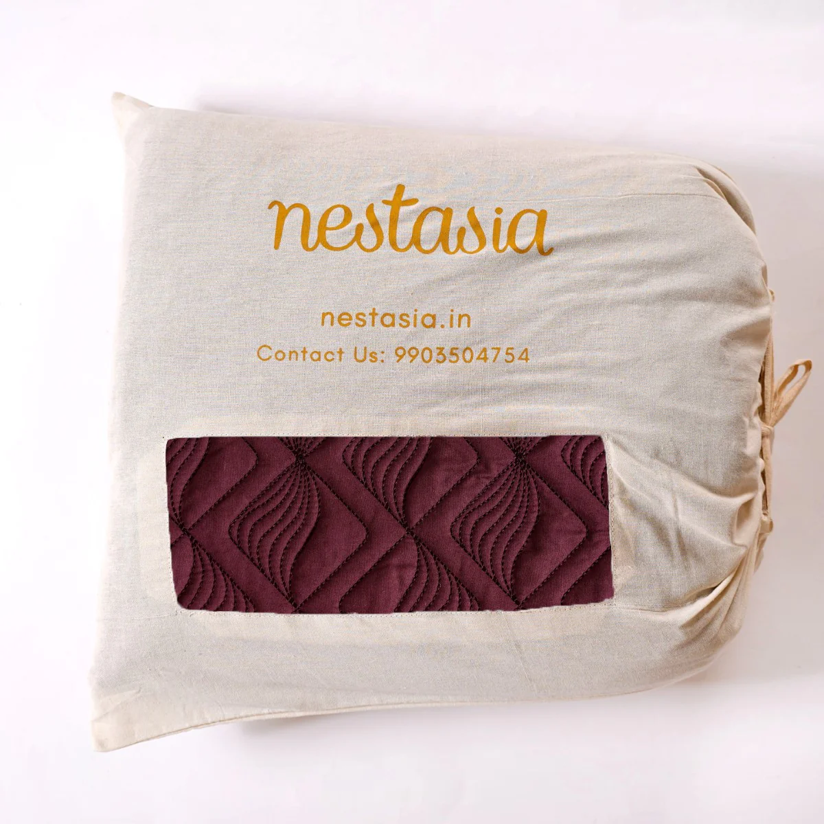 Marsala  Embroidered 210TC Cotton Bed Cover With 2 Pillow Covers - Image 13