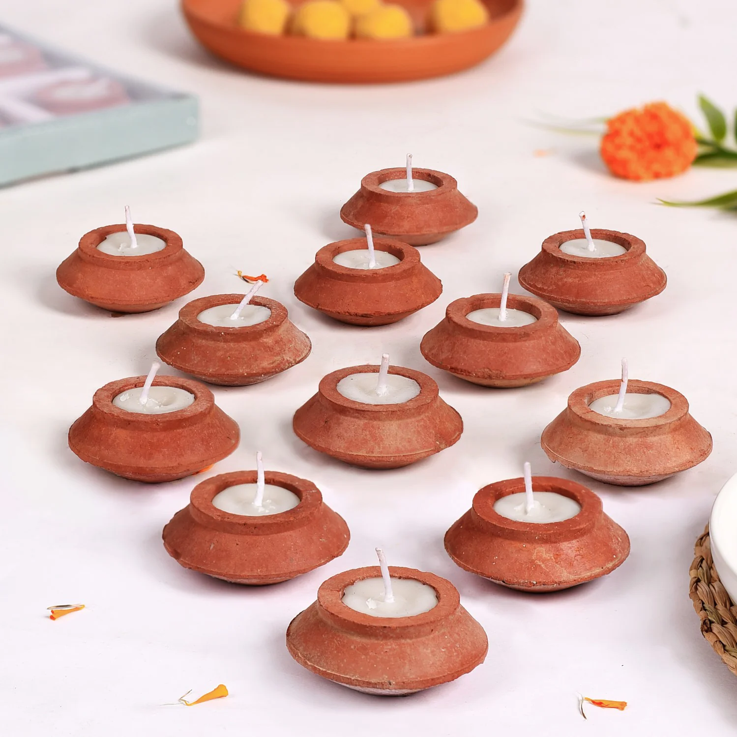 Matki Earthen Clay Diyas Set Of 24 - Image 2