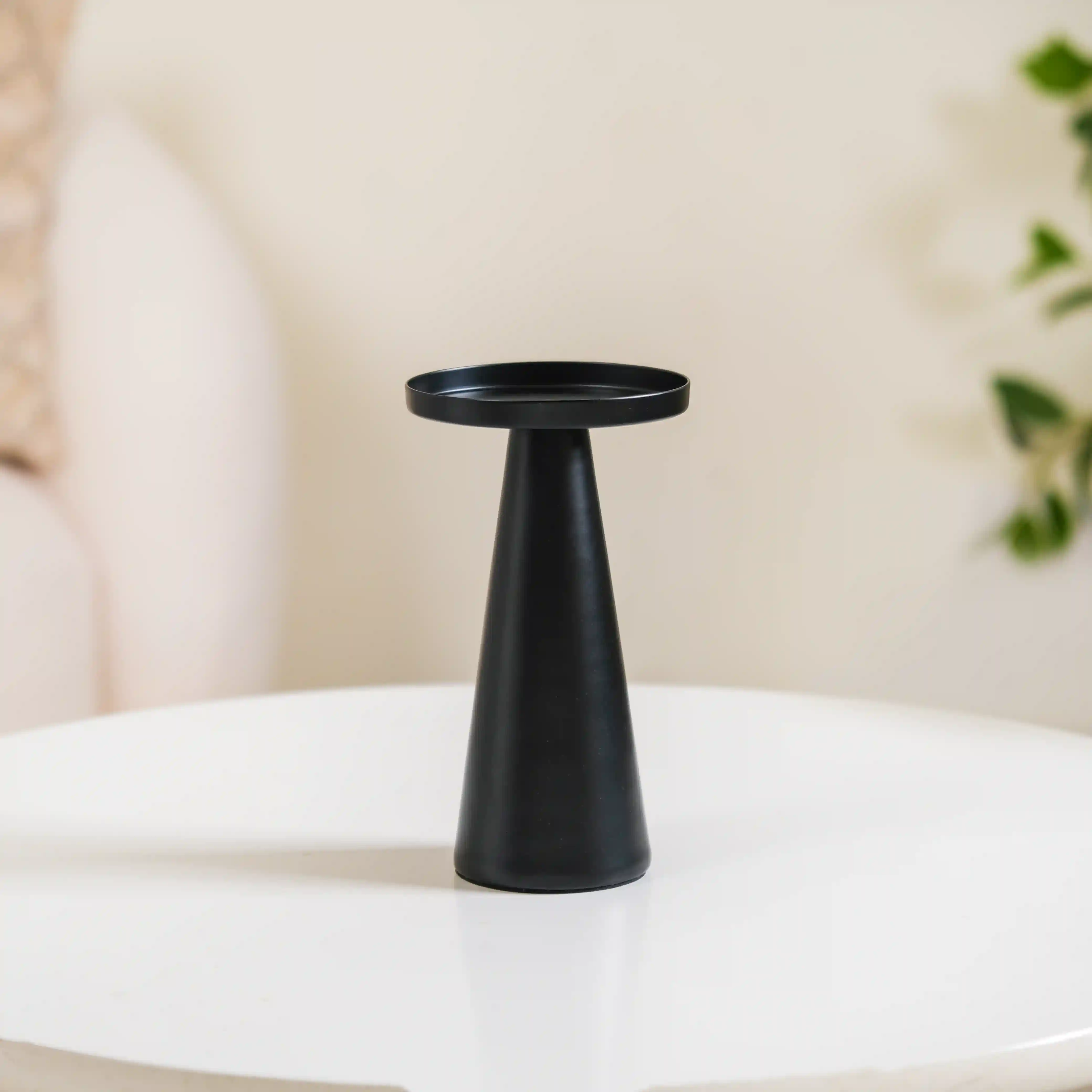 Matte Black Pillar Candle Stand Set Of 2 - Image 10