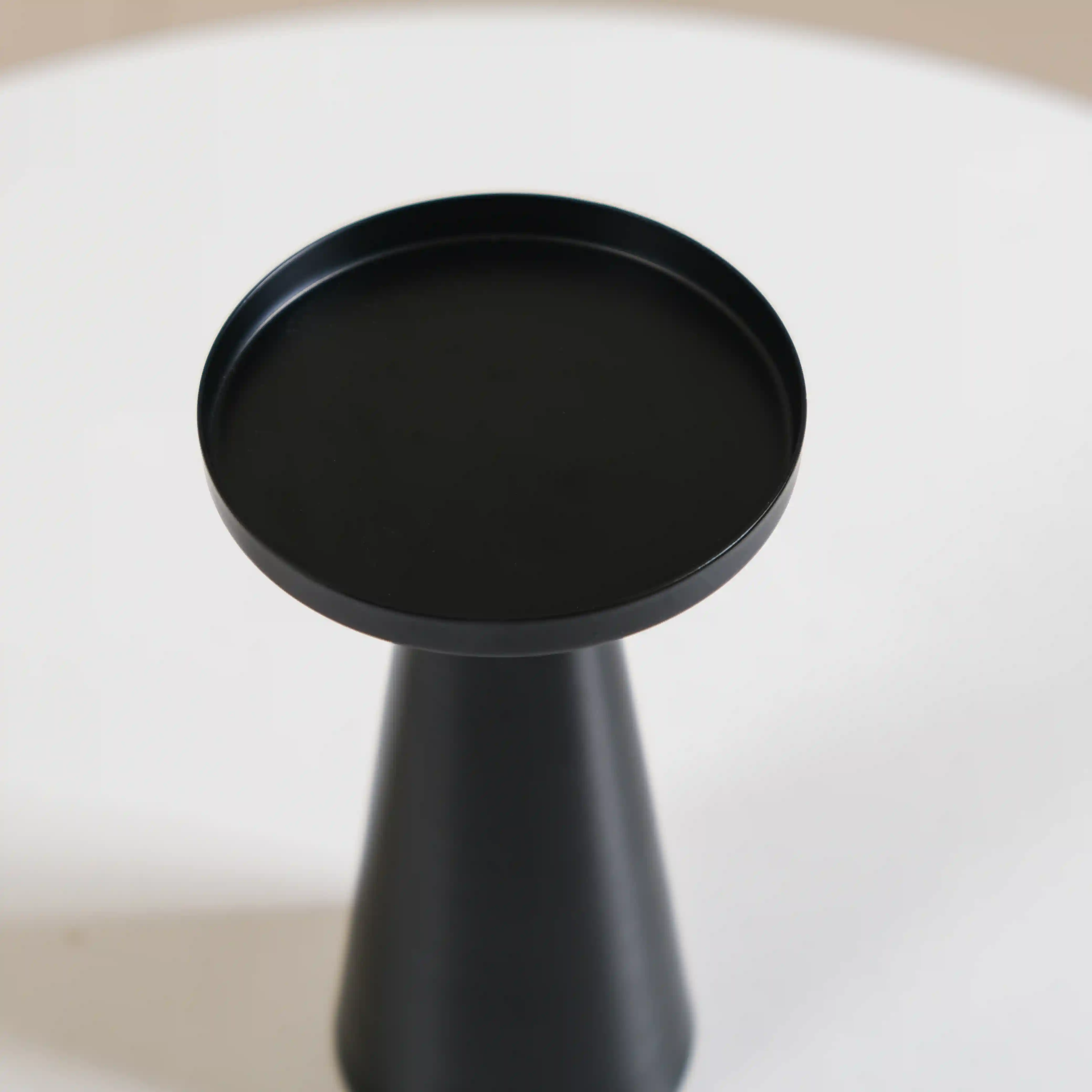 Matte Black Pillar Candle Stand Set Of 2 - Image 11