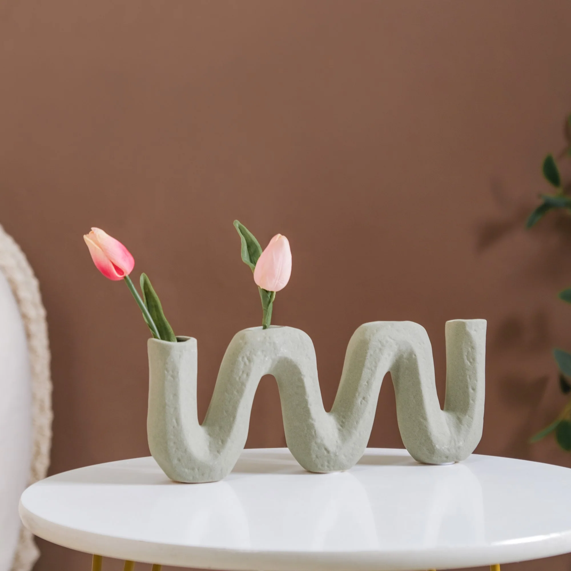 Matte Organic Chevron Vase - Image 13