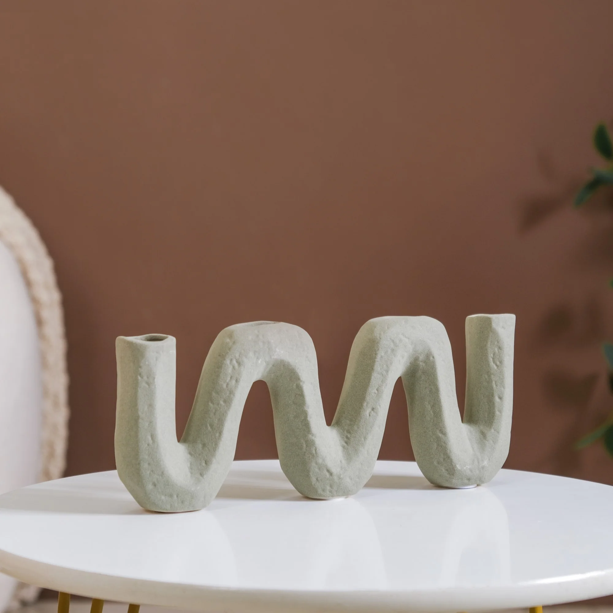 Matte Organic Chevron Vase - Image 9