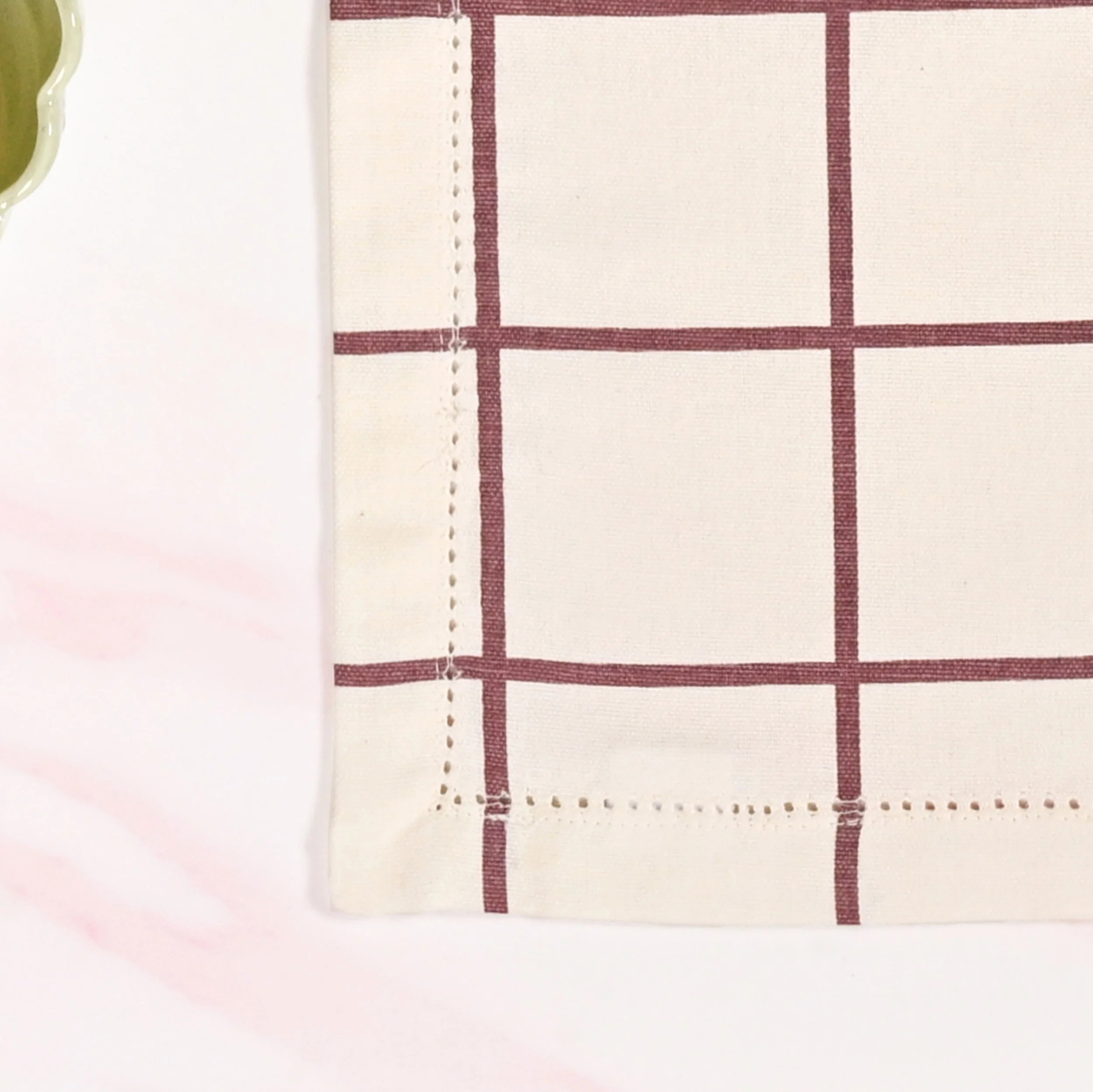 Mauve Grid Pure Cotton Table Napkin Set Of 6 - Image 6