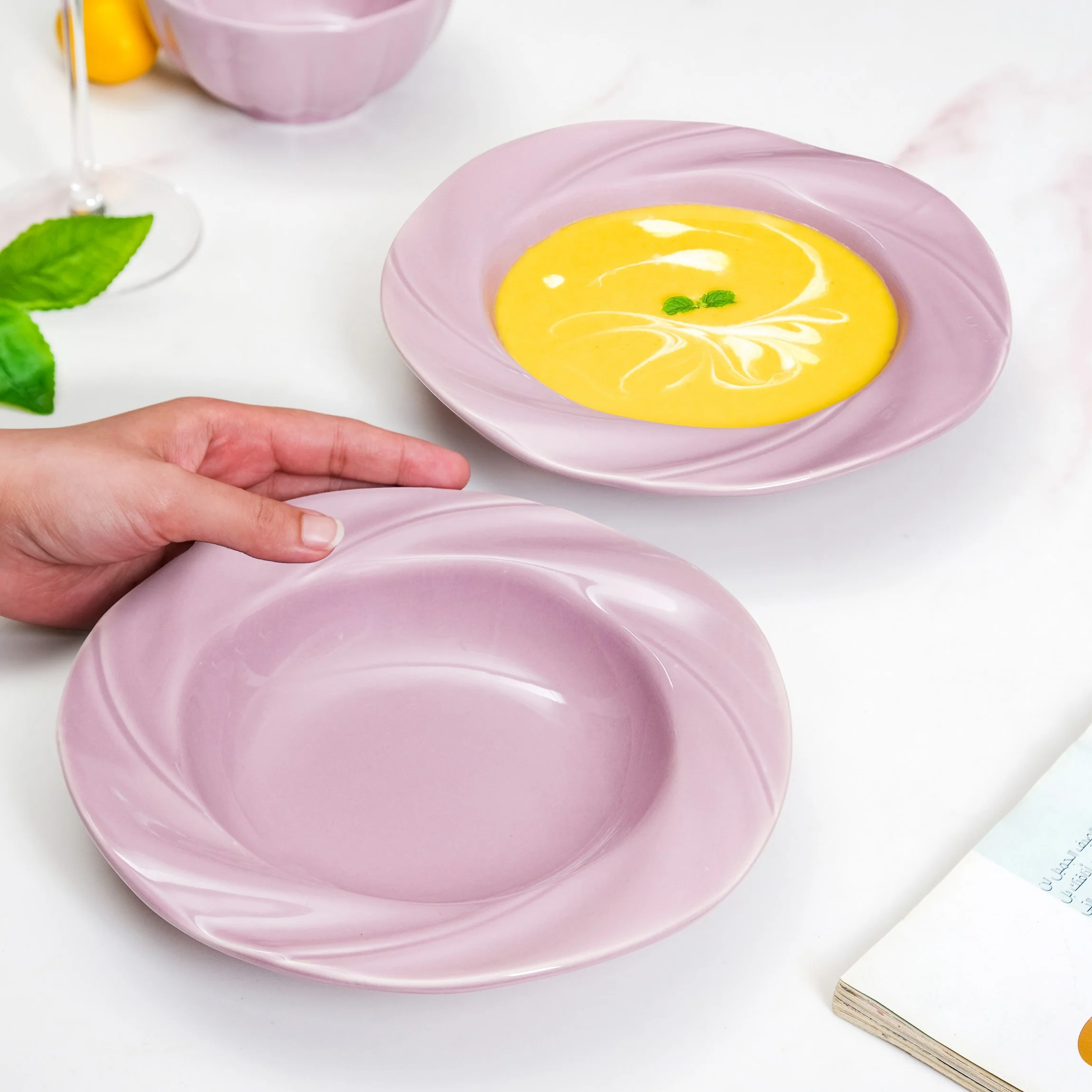 Mauve Pasta Dishes Set Of 2 8 Inch - Image 2