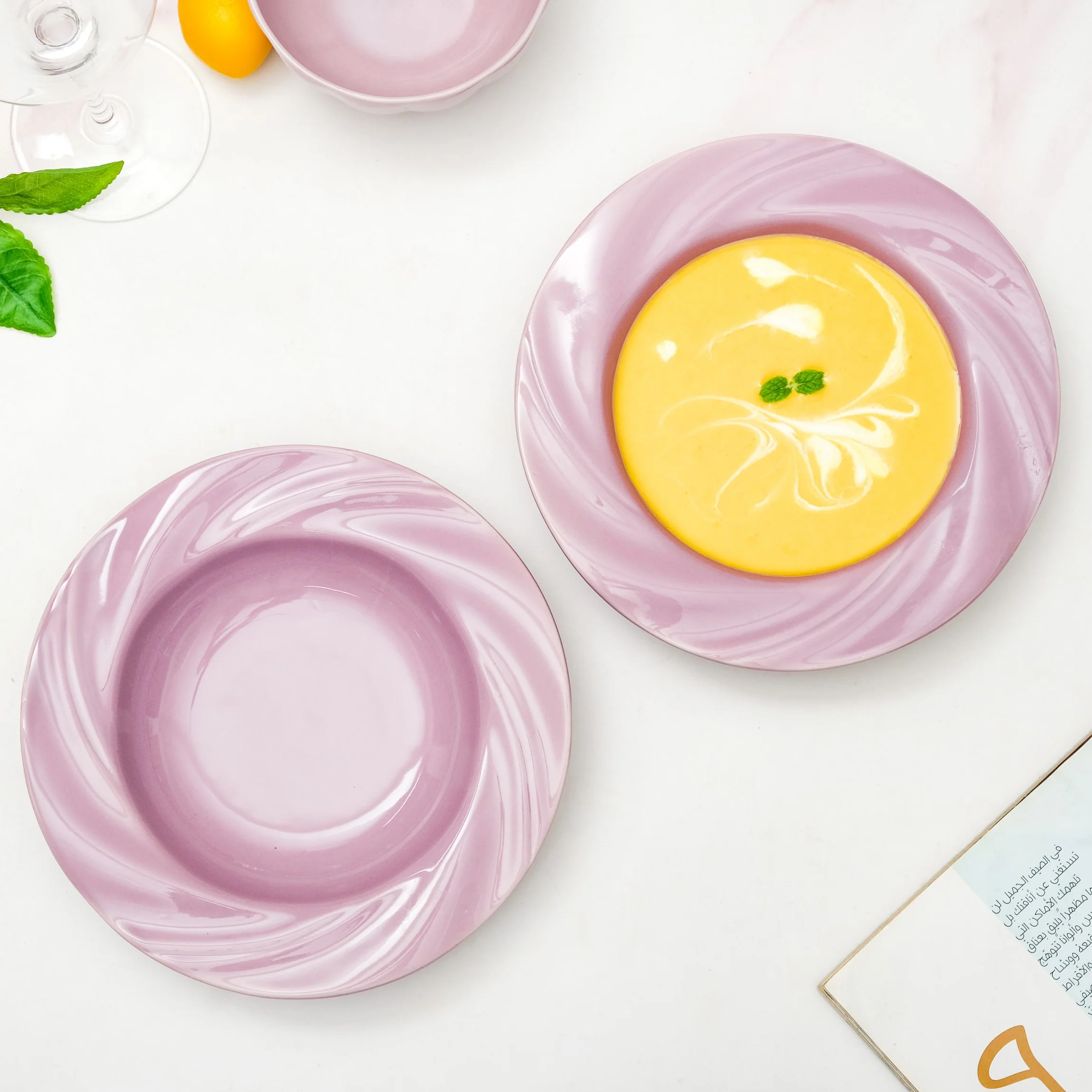 Mauve Pasta Dishes Set Of 2 8 Inch - Image 6