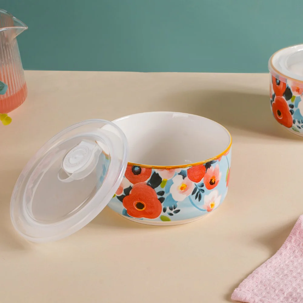 Meadow Muse Ceramic Lunch Box Blue 550 ml Set Of 2 - Image 8