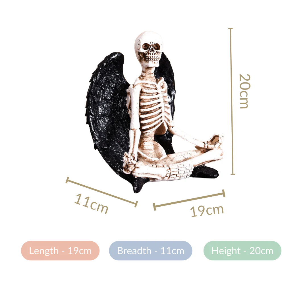 Meditating Fallen Angel Skeleton Showpiece - Image 4