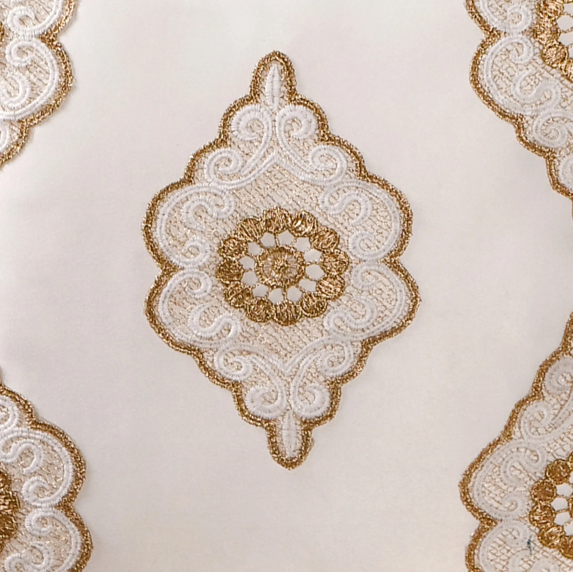 Mehrab Embroidered Zari Lace Cushion Cover Set Of 3 - Image 7