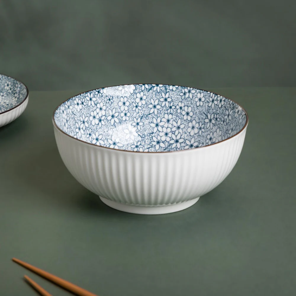 Meraki Floral Ceramic Serving Bowl 800 ml