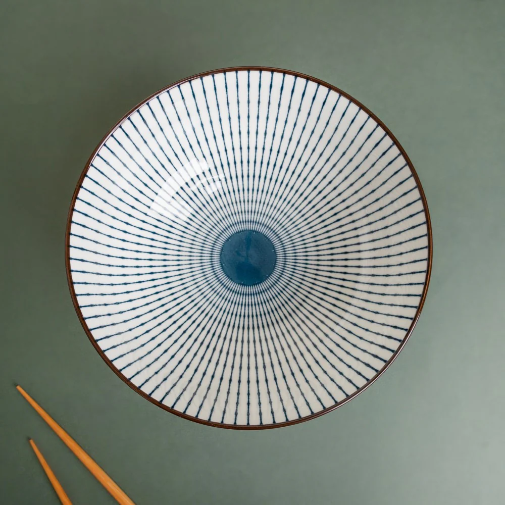Meraki Striped Ceramic Serving Bowl 800 ml - Image 6
