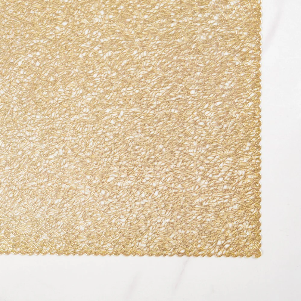 Mesh Table Mat Gold Set Of 6 17x11 Inch - Image 6