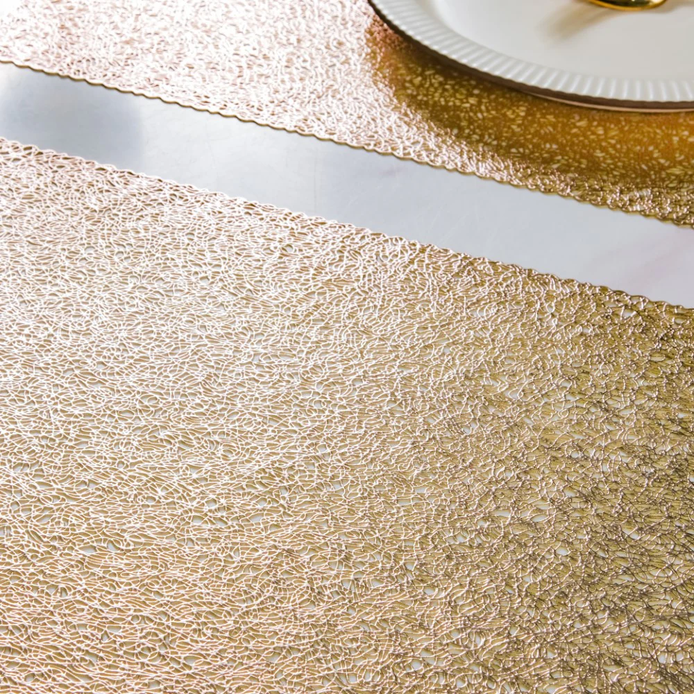 Mesh Table Mat Gold Set Of 6 17x11 Inch - Image 9