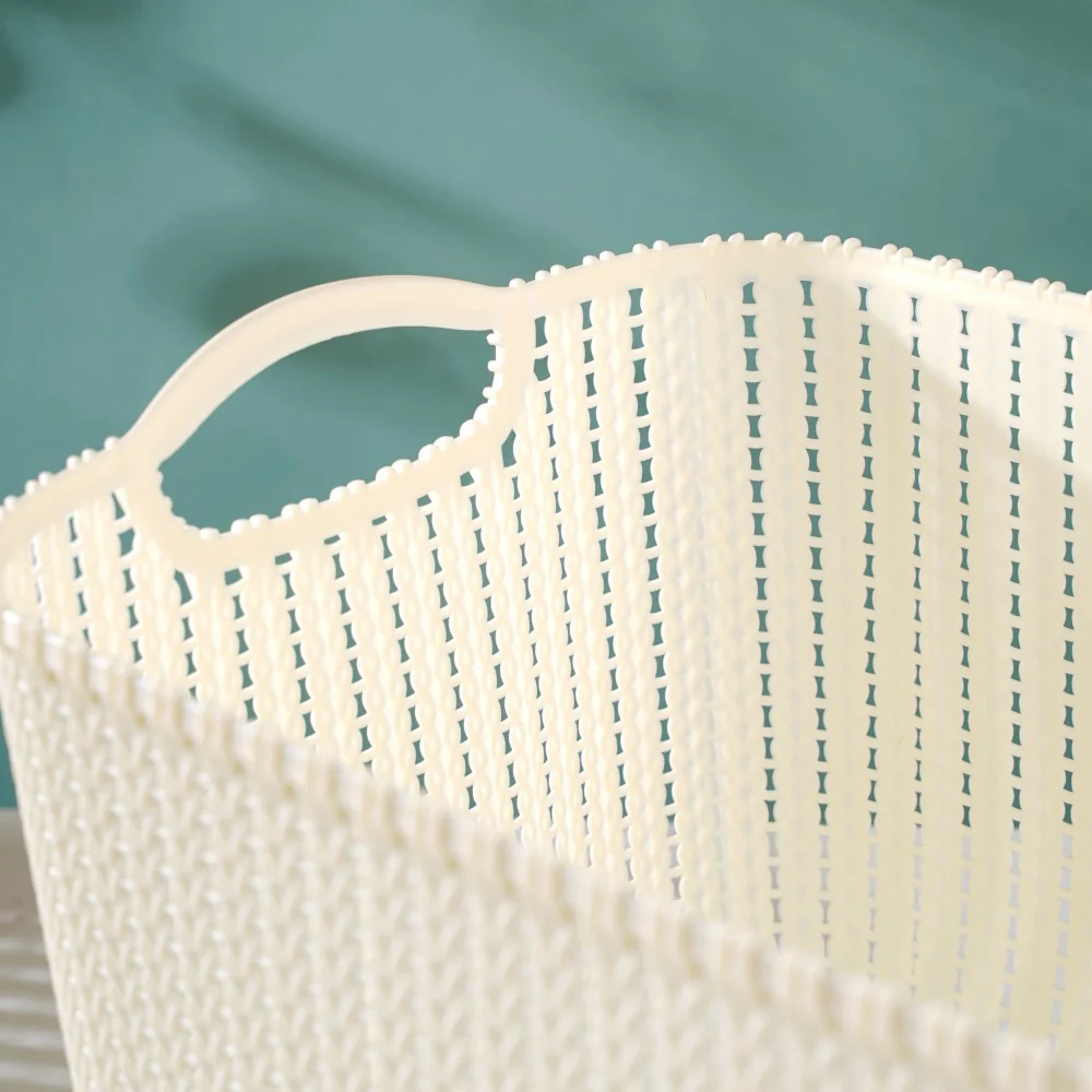 Mesh Water Proof Storage Basket Beige Set Of 3 - Image 11