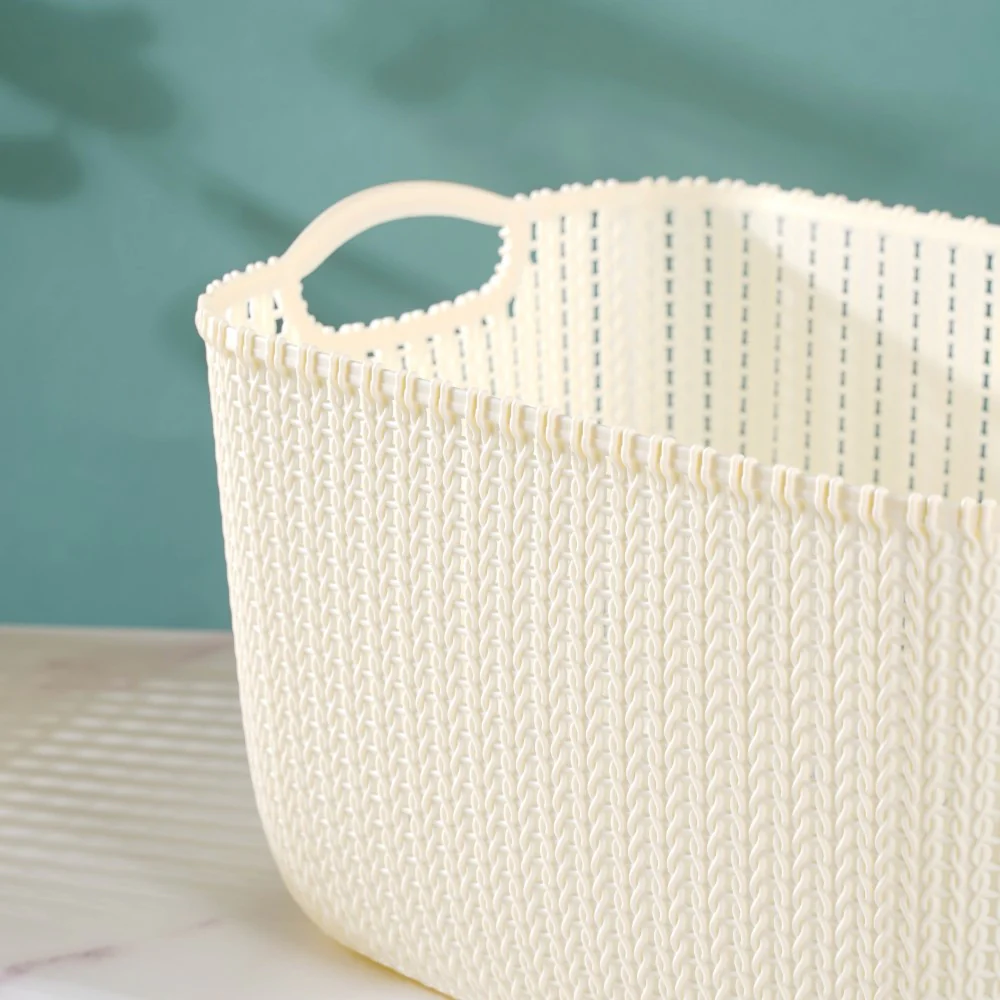 Mesh Water Proof Storage Basket Beige Set Of 3 - Image 5