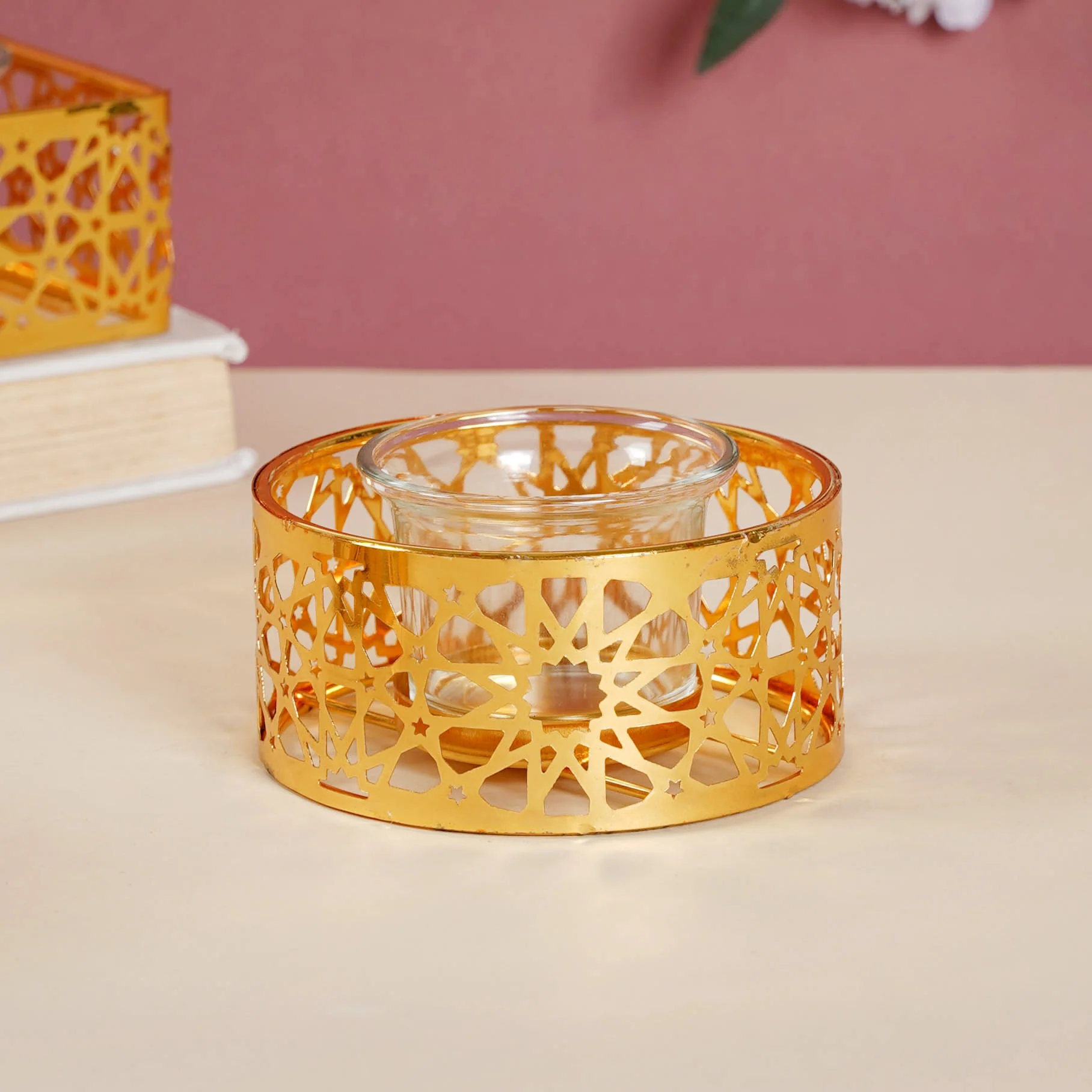 Metal And Glass Candle Stand - Image 13