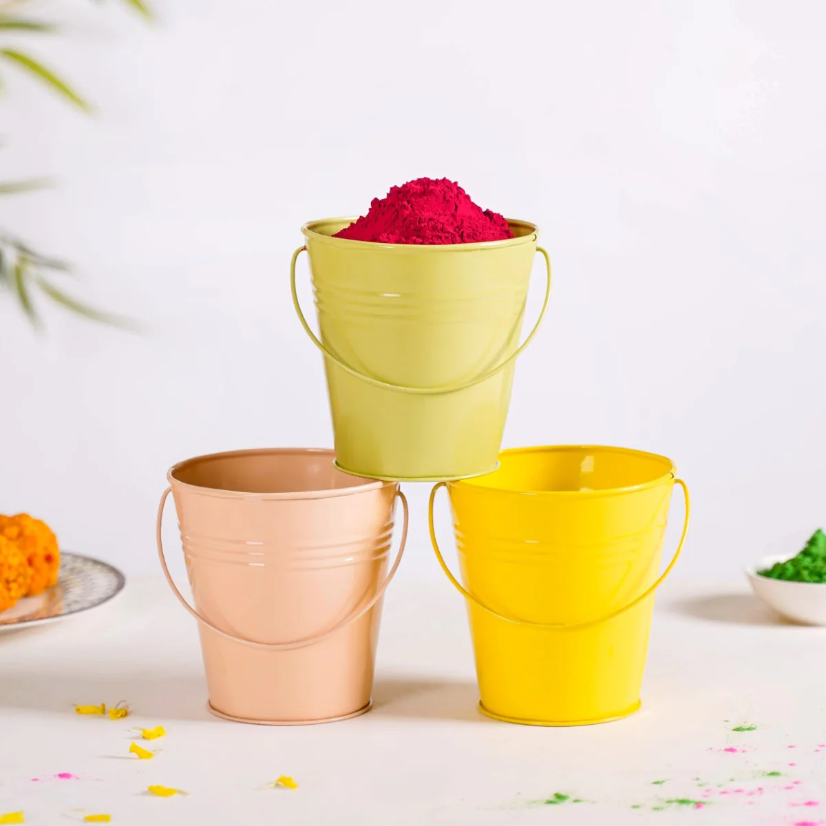 Metal Bucket For Home Decoration Set Of 3 - Image 16