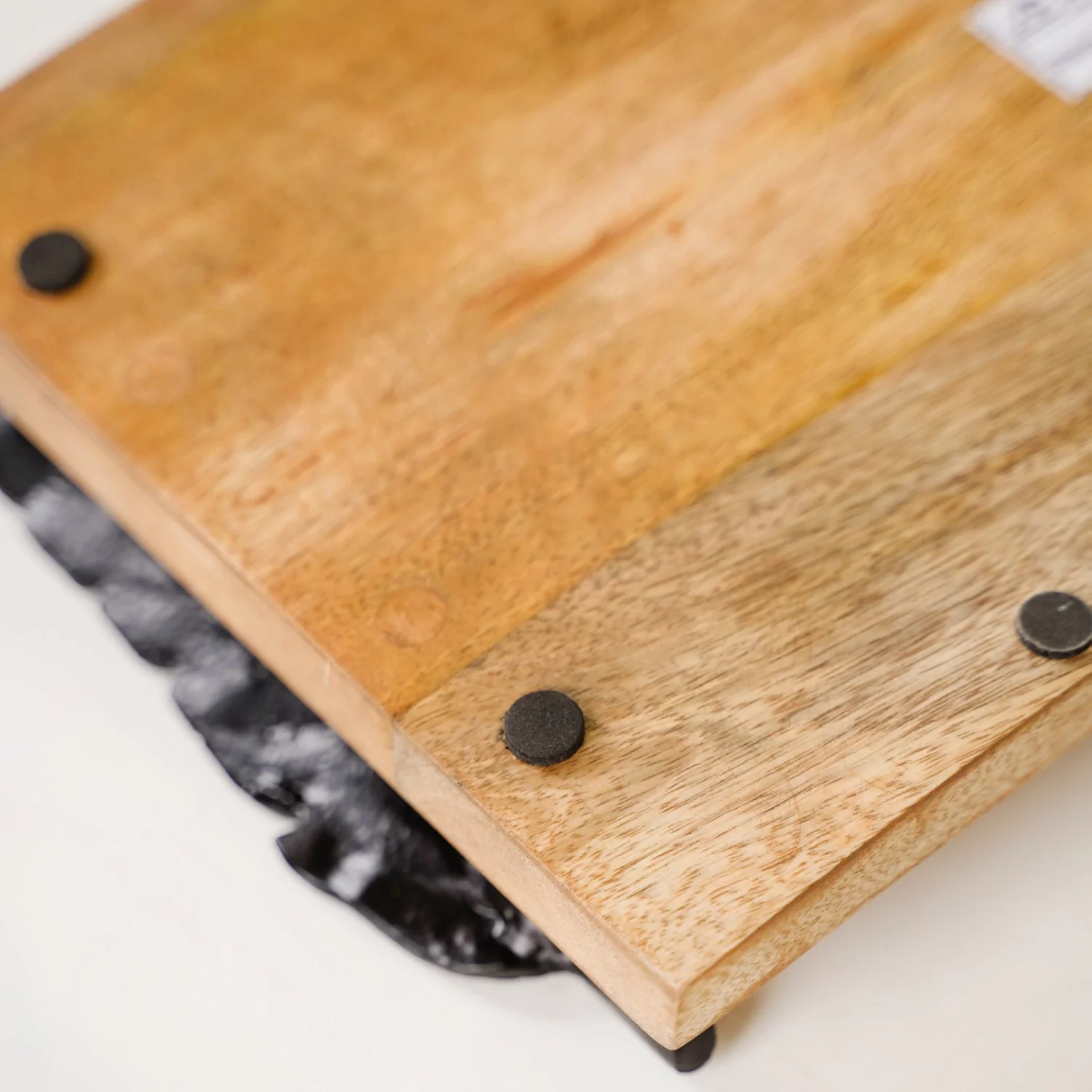 Metal Feather Handle Wooden Tray 15x7 Inch - Image 10