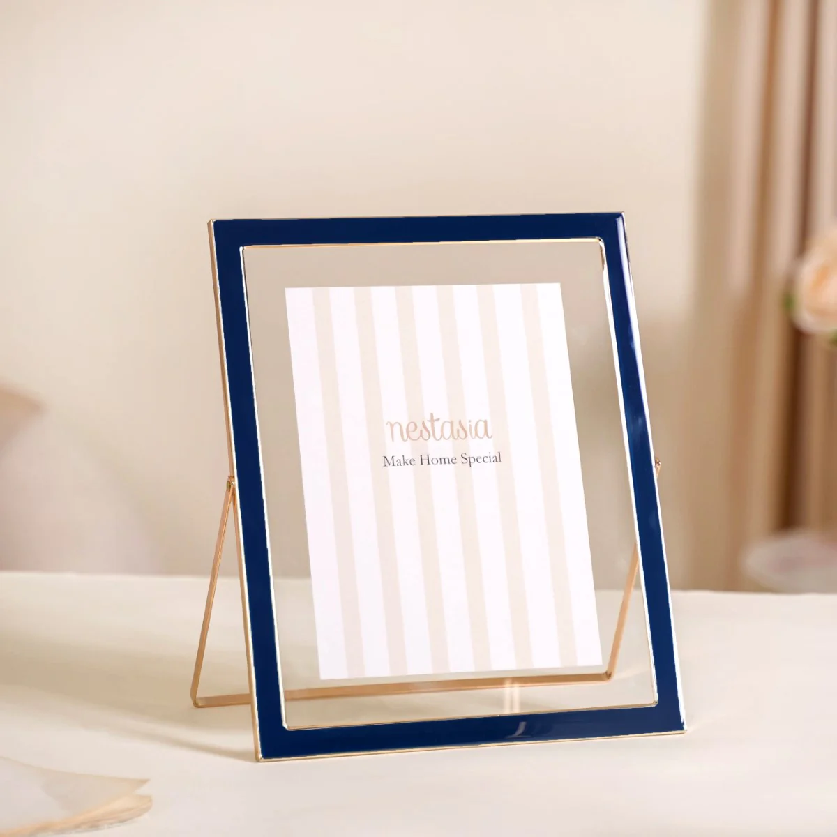 Metal Floating Picture Frame Navy Blue Set Of 3 - Image 7