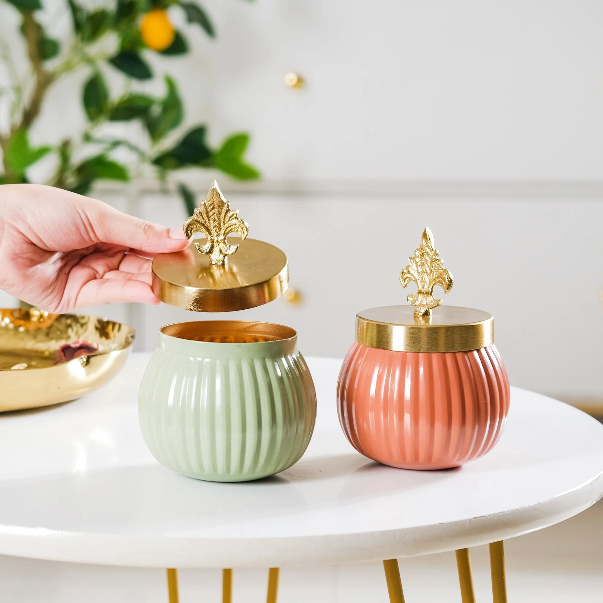 Metal Jar Set Of 2 - Image 4